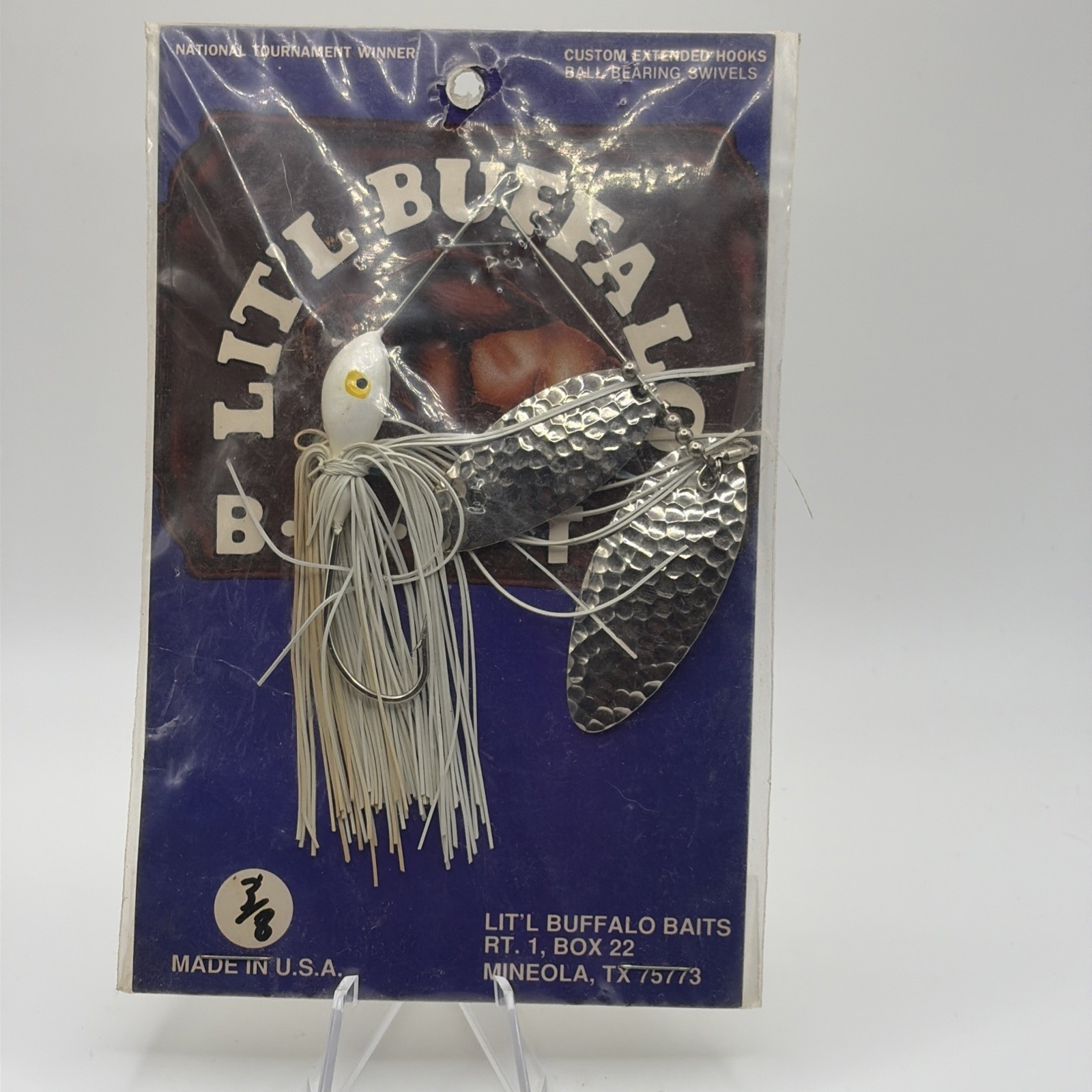 Vintage 1980s Lit’l Buffalo Baits 3/8 oz Spinnerbait LBB 384 NOS Mineola Texas