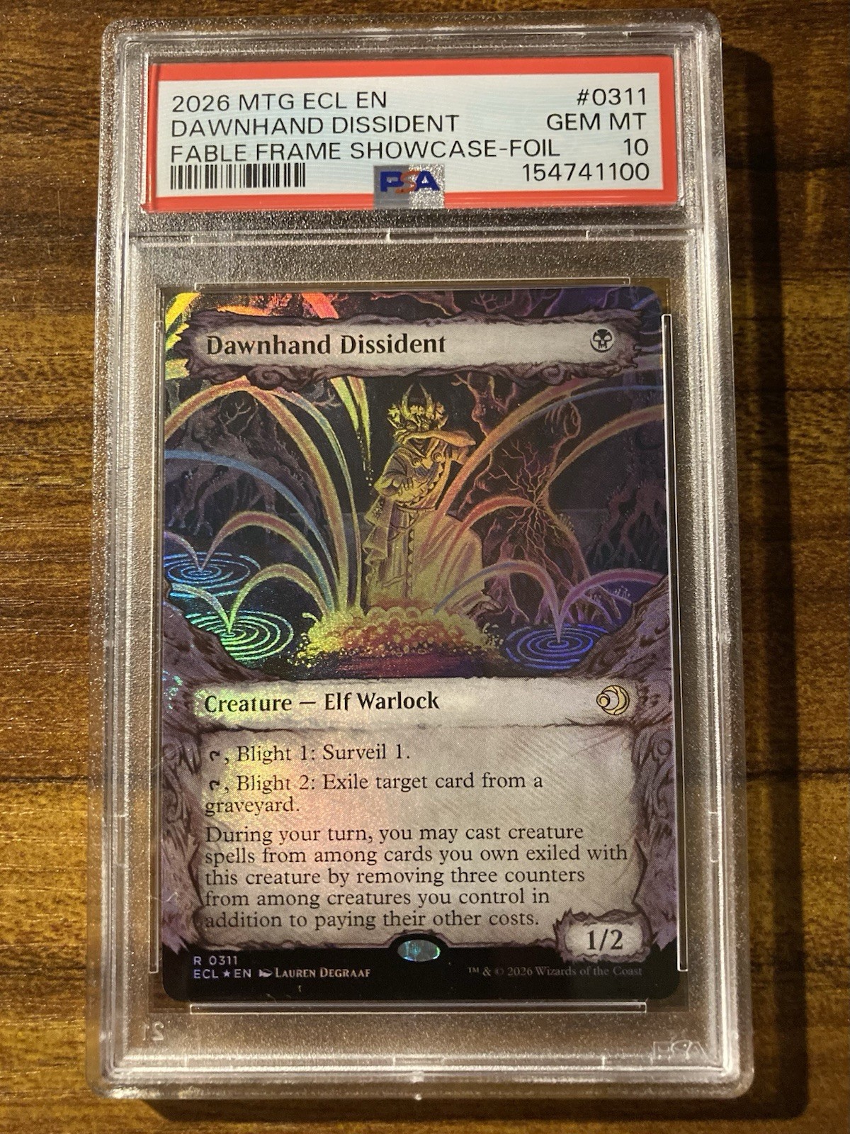 MTG✨DAWNHAND DISSIDENT (Fable Frame Showcase) FOIL✨Lorwyn Eclipsed PSA 10 RARE