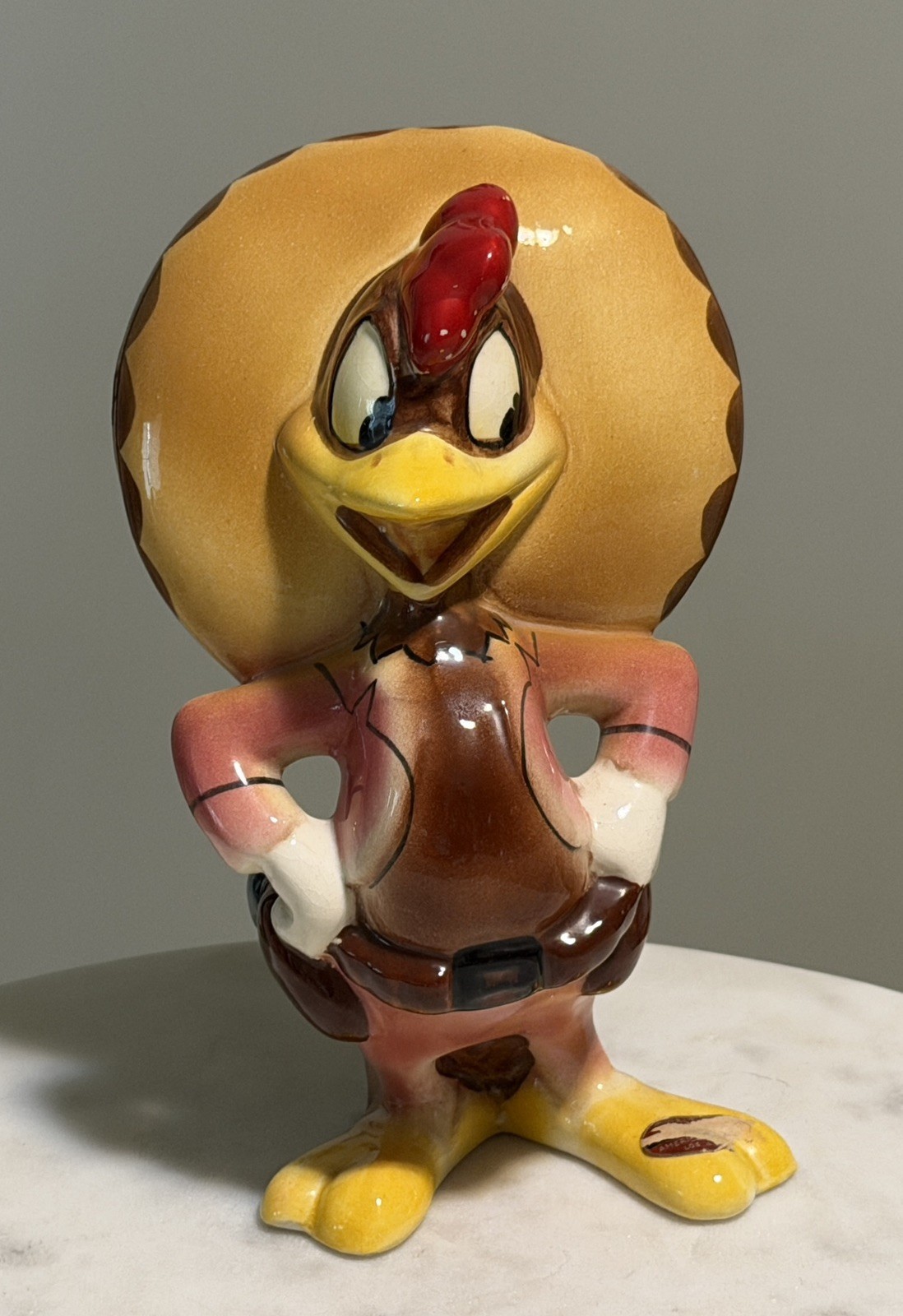 Rare 1940s Walt Disney Panchito Pistoles Evan K. Shaw Figurine Ceramic 7” Label