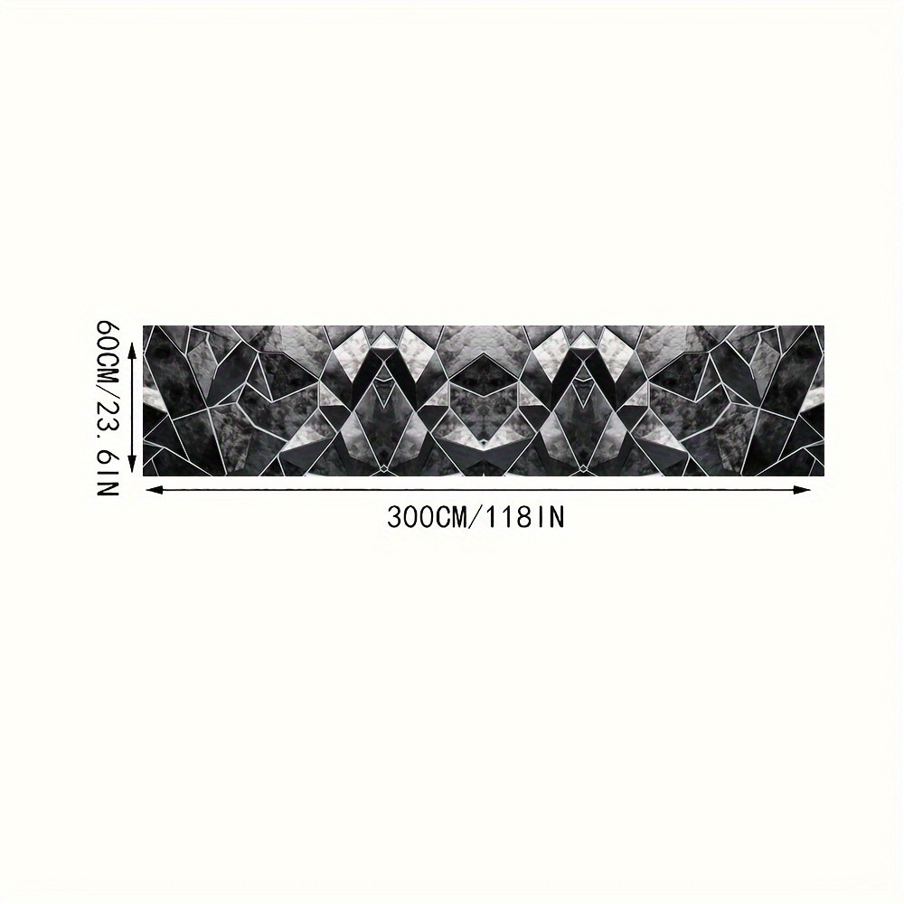 Golden Diamond Velvet 1pc Luxury Marble Pattern Kitchen Mat, Nordic Geometric