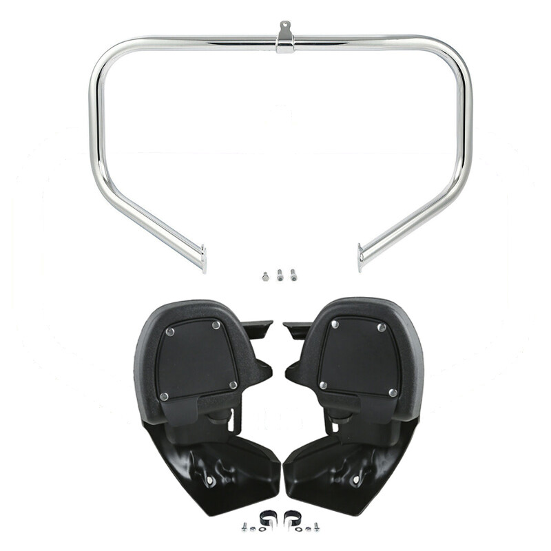 Lower Vented Leg Fairings & Chrome Engine Crash Bar Fit For Harley Touring 09-13