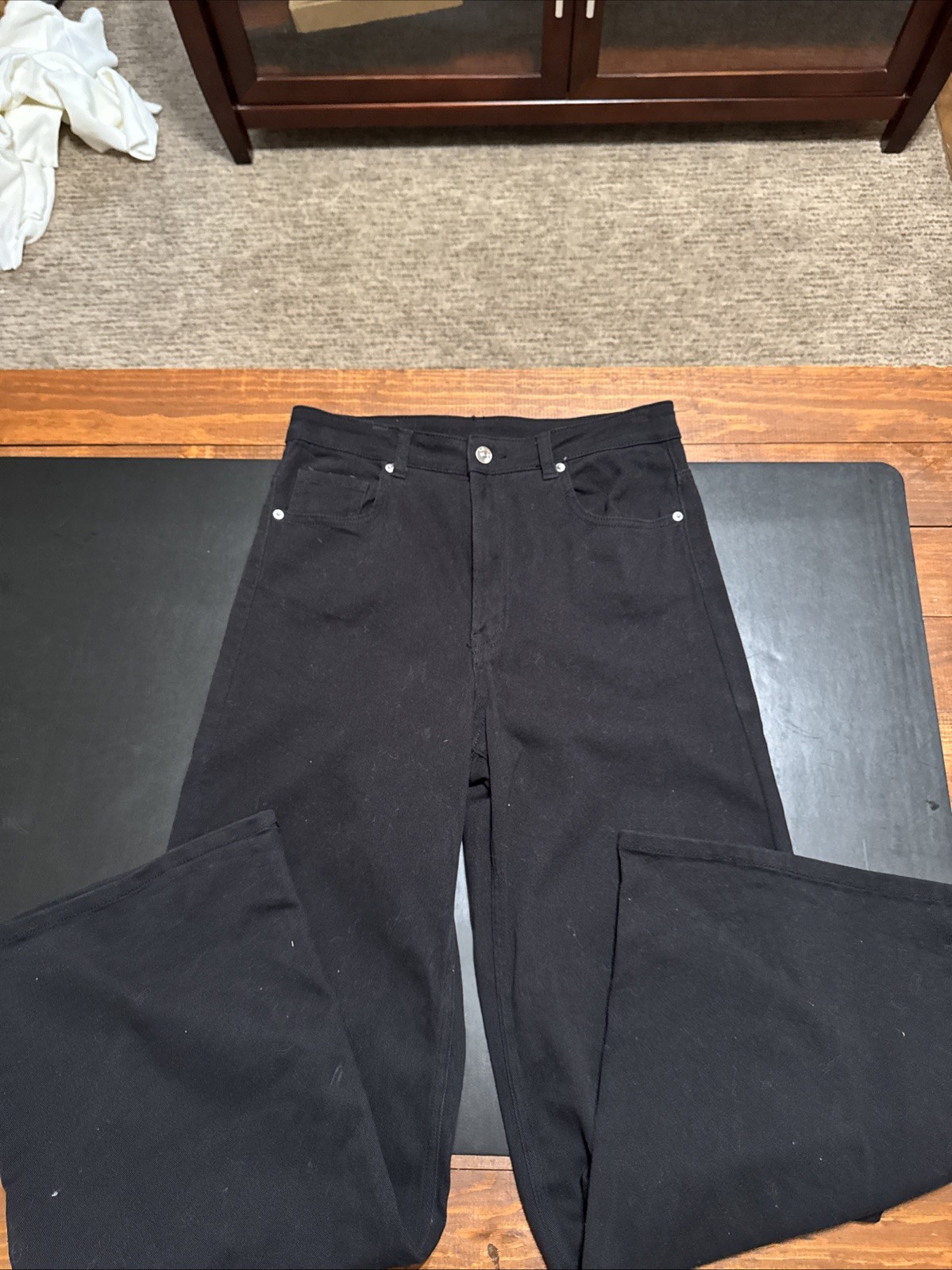 H&M Divided Black Flared Pants 98% Cotton 2% Elastane
