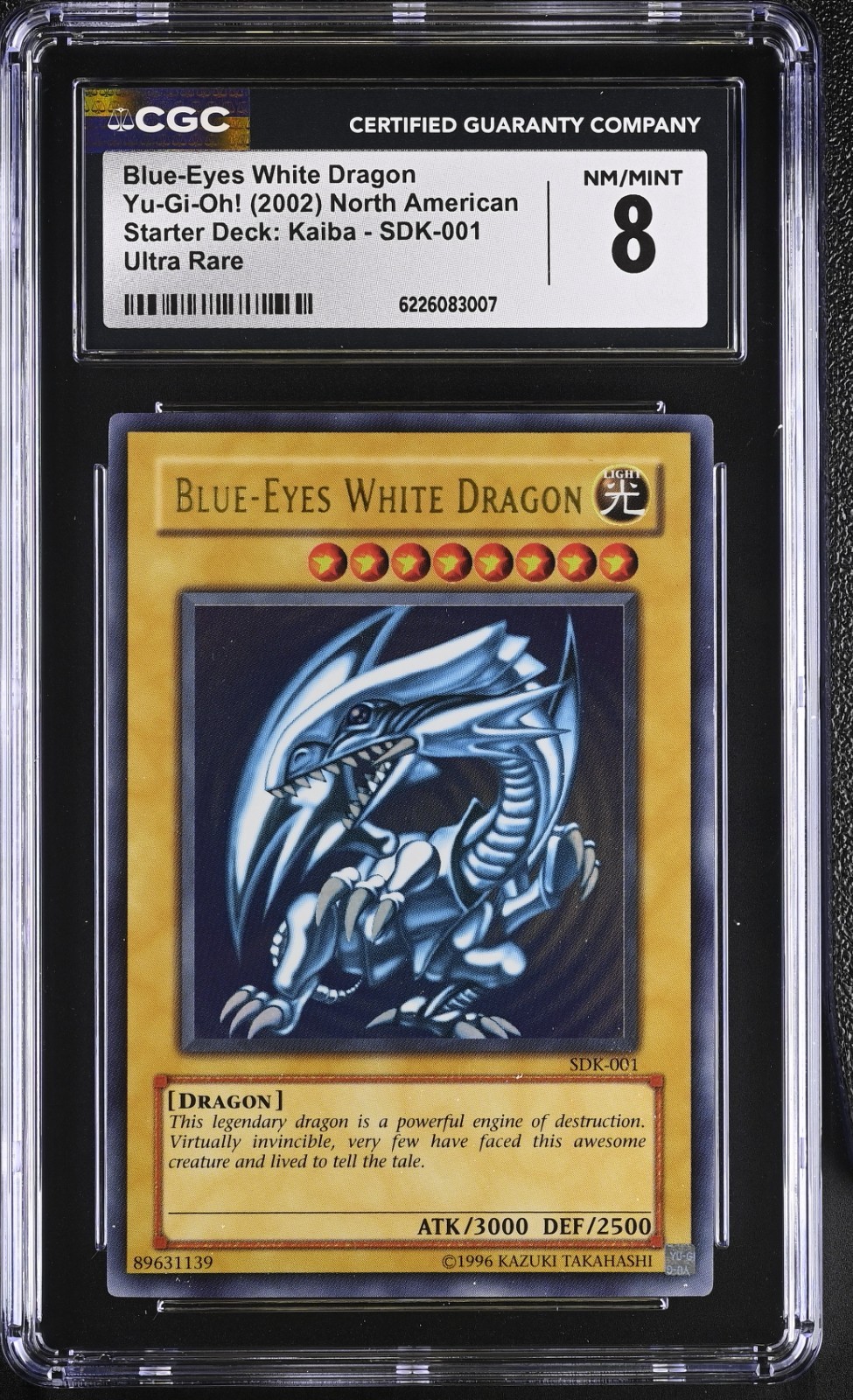 2002 Yu-Gi-Oh Blue-Eyes White Dragon SDK-001 Ultra Rare CGC 8 Vintage #2
