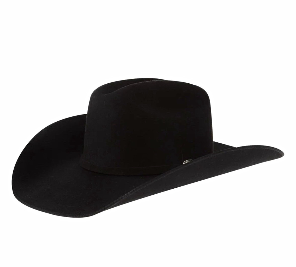 Resistol Black Felt Western Cowboy Hat w/ Horseshoe Hatband Buckle Resistol Black Felt Western Cowboy Hat w/ Horseshoe Hatband Buckle