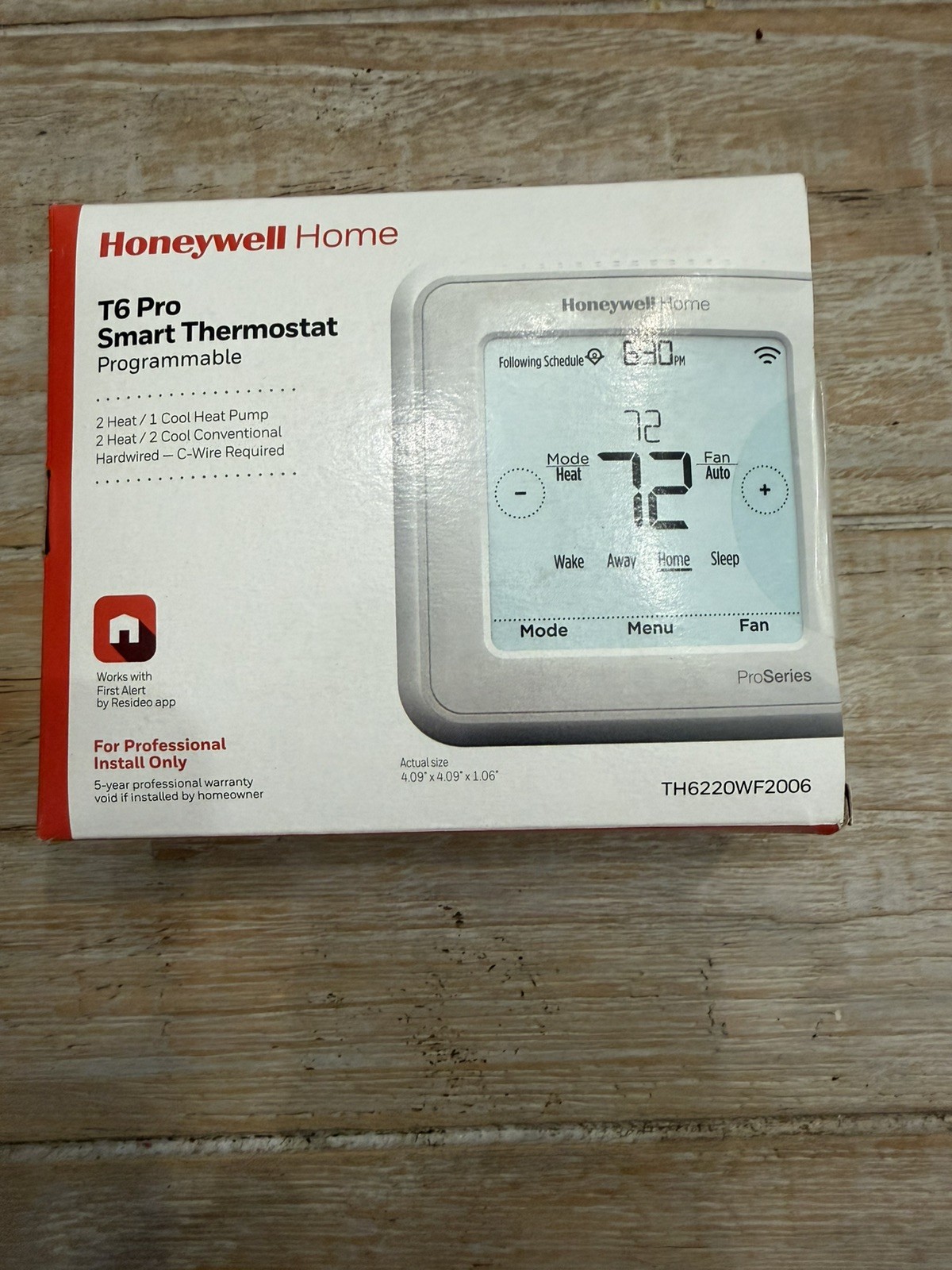 Honeywell T6 Pro Smart Thermostat Wi-Fi Multi-Stage TH6220WF2006 BRAND NEW