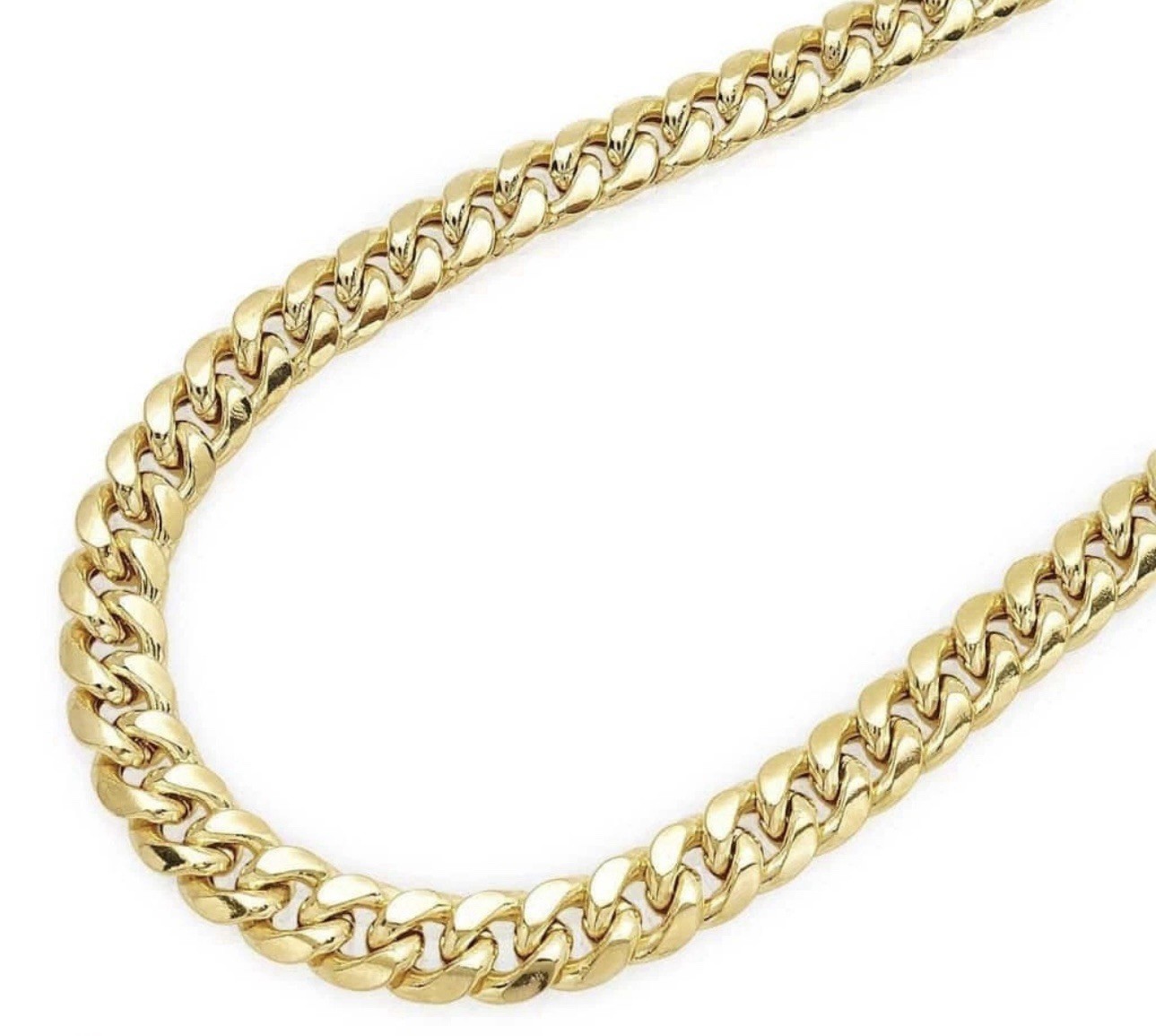 14K Yellow Gold 10mm Miami Cuban Chain semi-solid 26\