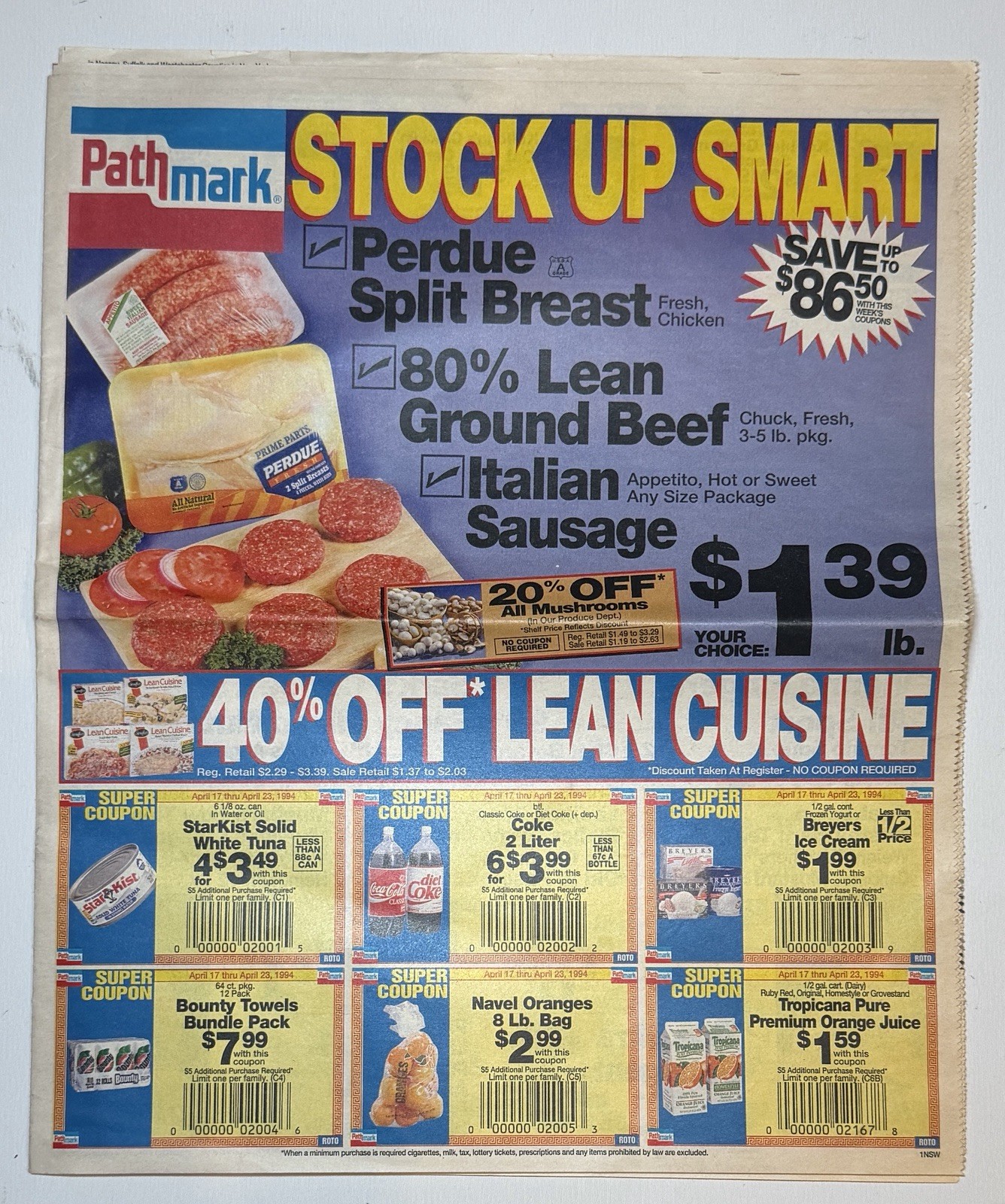 Vintage April 1994 - PATHMARK - SALES CIRCULAR Insert - New York City Vintage April 1994 - PATHMARK - SALES CIRCULAR Insert - New York City