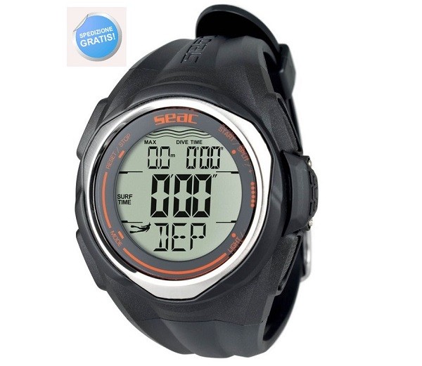 Seac Partner Computer Underwater Watch Black for Apnea and Diving
