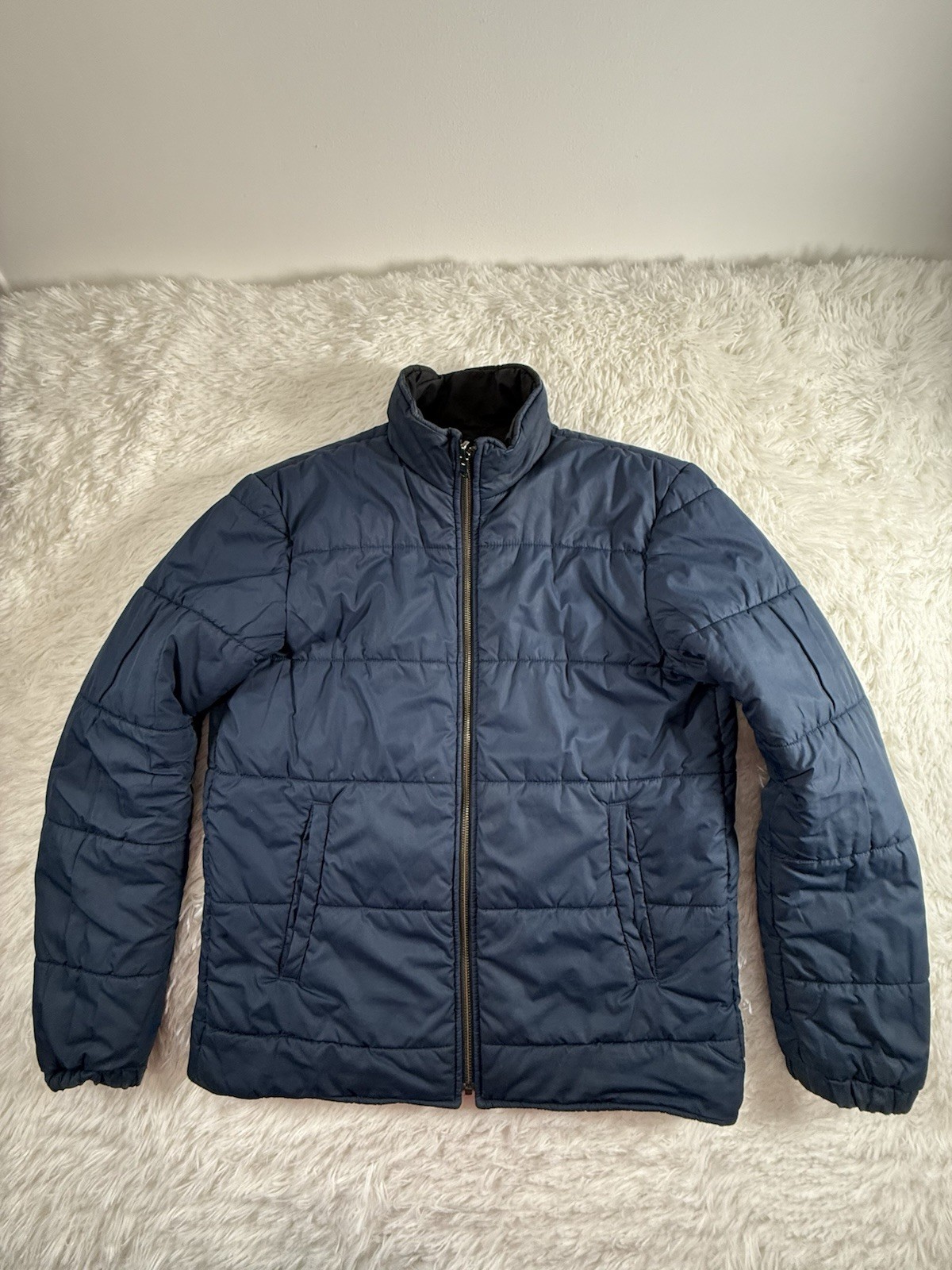 Theory Reversible Bomber Jacket Blue Black Men’s Size Medium