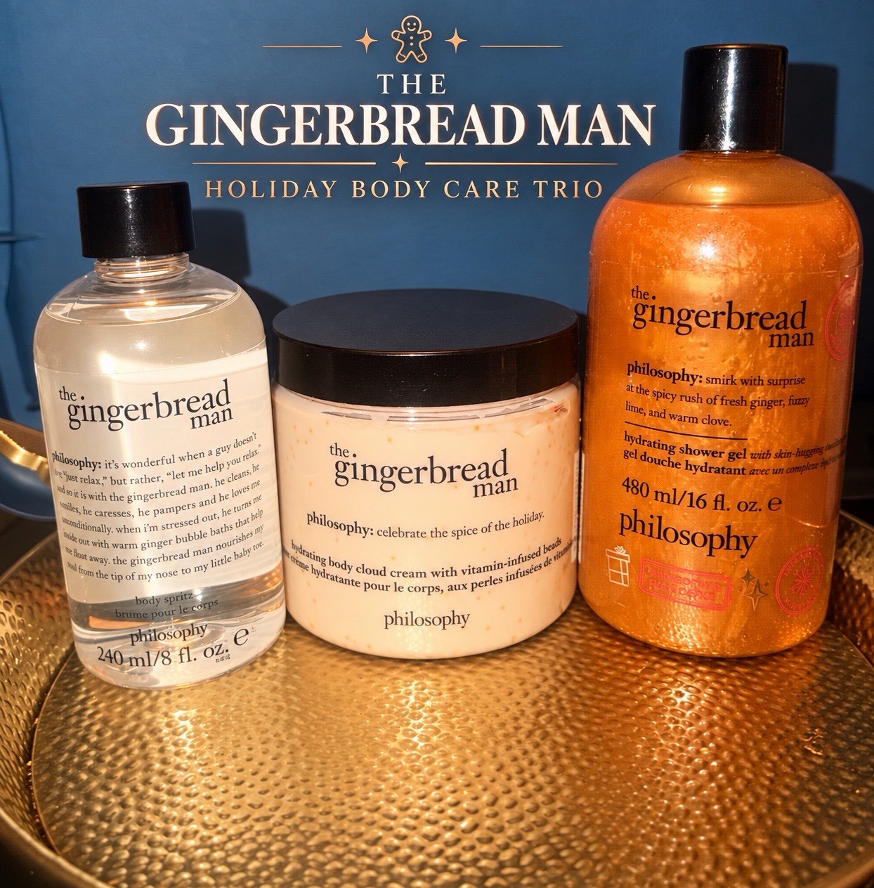Philosophy The Gingerbread Man Body Care Trio Spritz Cream Shower Gel 3 Pc Philosophy The Gingerbread Man Body Care Trio Spritz Cream Shower Gel 3 Pc