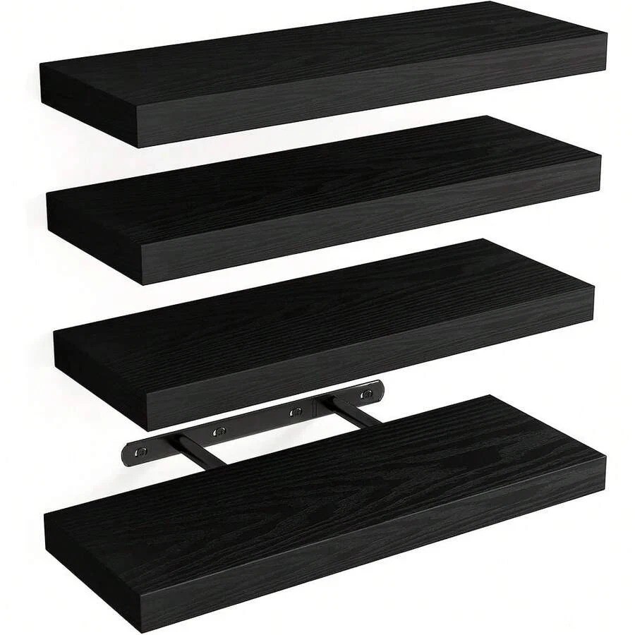 4 Pack Floating Shelves For Wall (15.8 inch) Wall-Mounted Shelves with Brackets