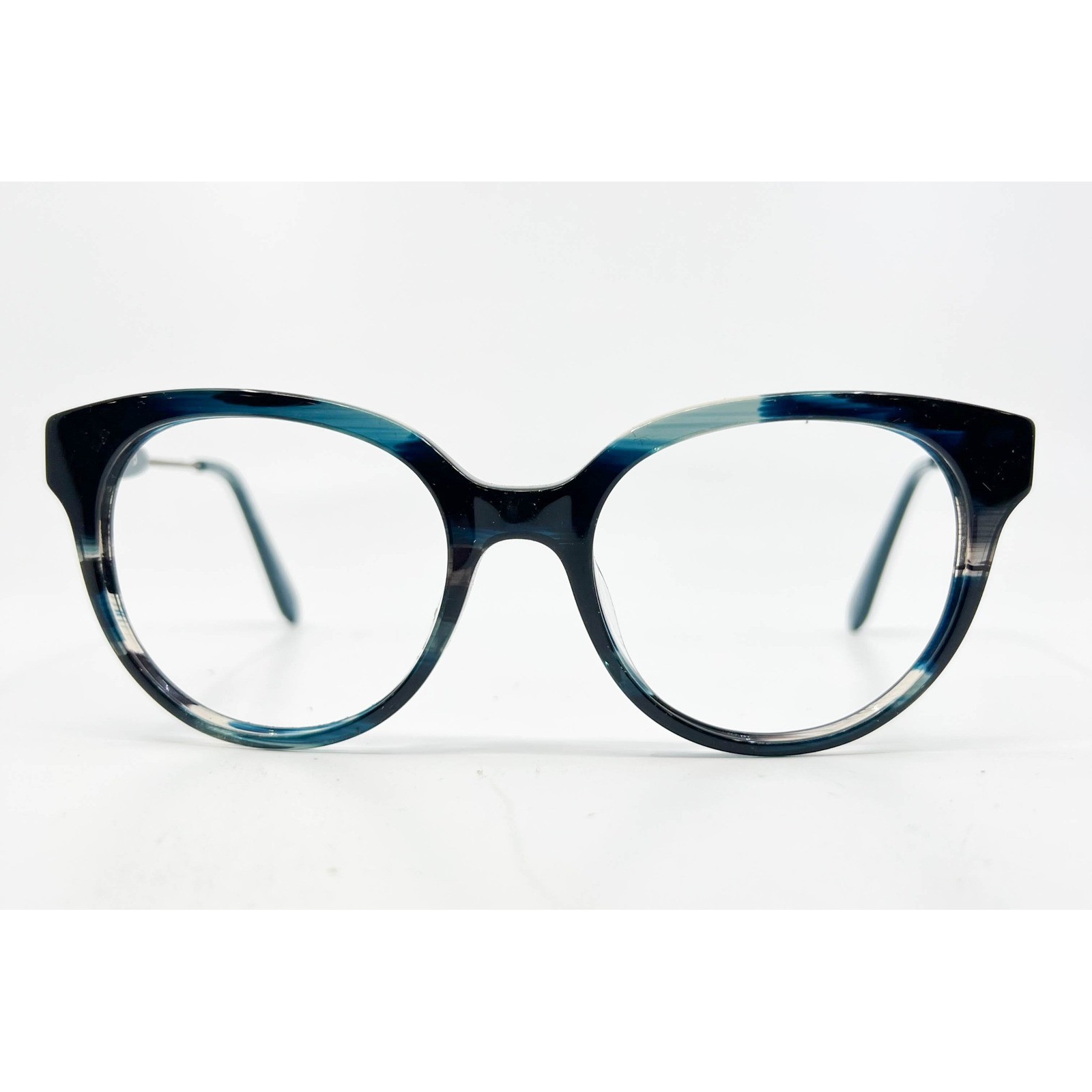 Nicole Miller Mauritius Eyeglasses Women Teal Gunmetal Cat Eye 54-19-140
