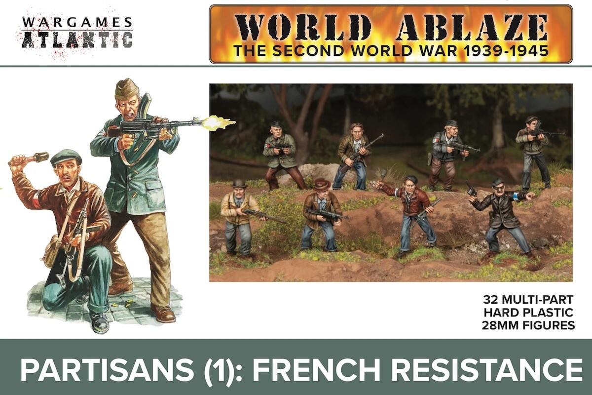 Wargames Atlantic 30 Plastic 28mm World War II Partisans French Resistance WW2