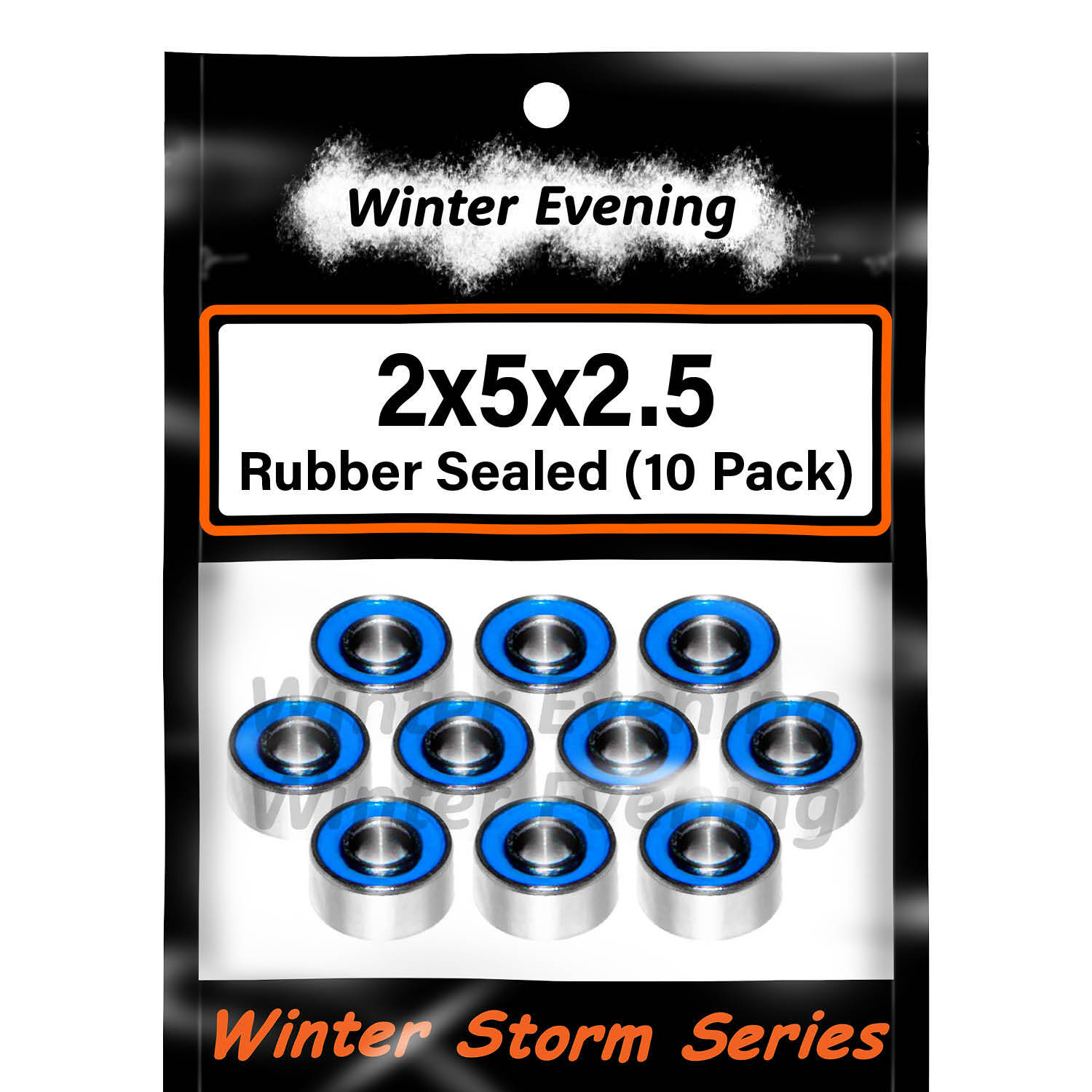 Winter Evening - 2x5x2.5mm MR52-2RS - Rubber Sealed Bearings Kit (10 Pcs)