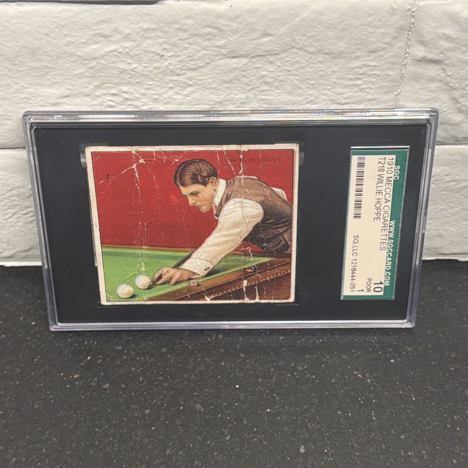 1910 T218 Mecca Willie Hoppe Billiards Tobacco Card SGC 1