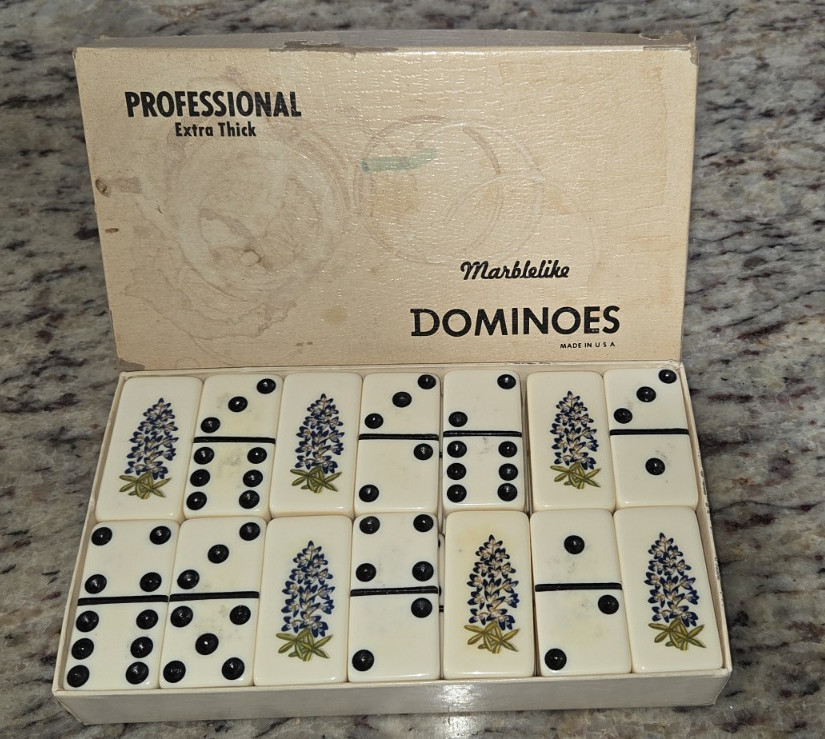 Vintage Puremco No. 816 Marblelike Dominoes Pro Extra Thick Bluebonnet Vintage Puremco No. 816 Marblelike Dominoes Pro Extra Thick Bluebonnet