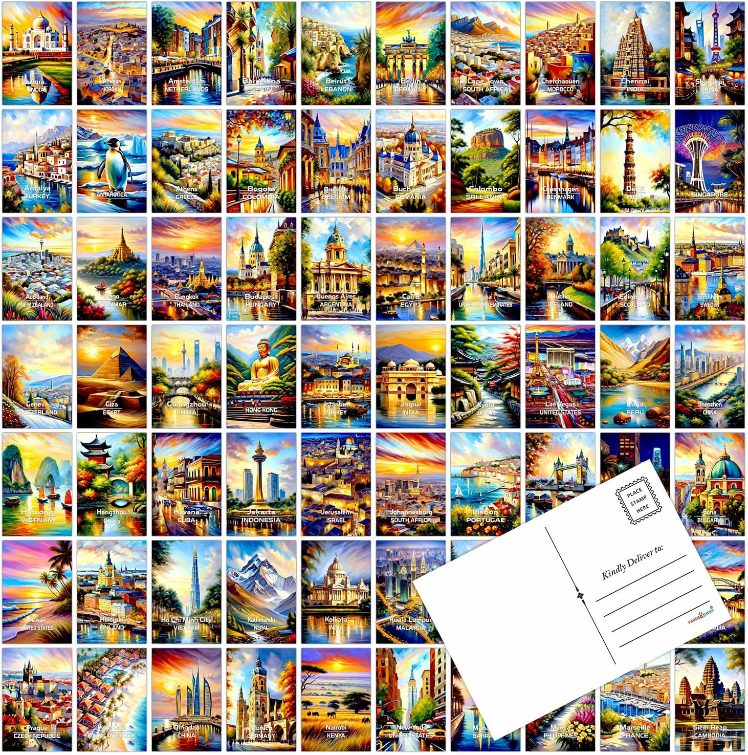 100 Vintage World Travel Postcards, 4 X 6 Card Set | Retro City 100 Vintage World Travel Postcards, 4 X 6 Card Set | Retro City