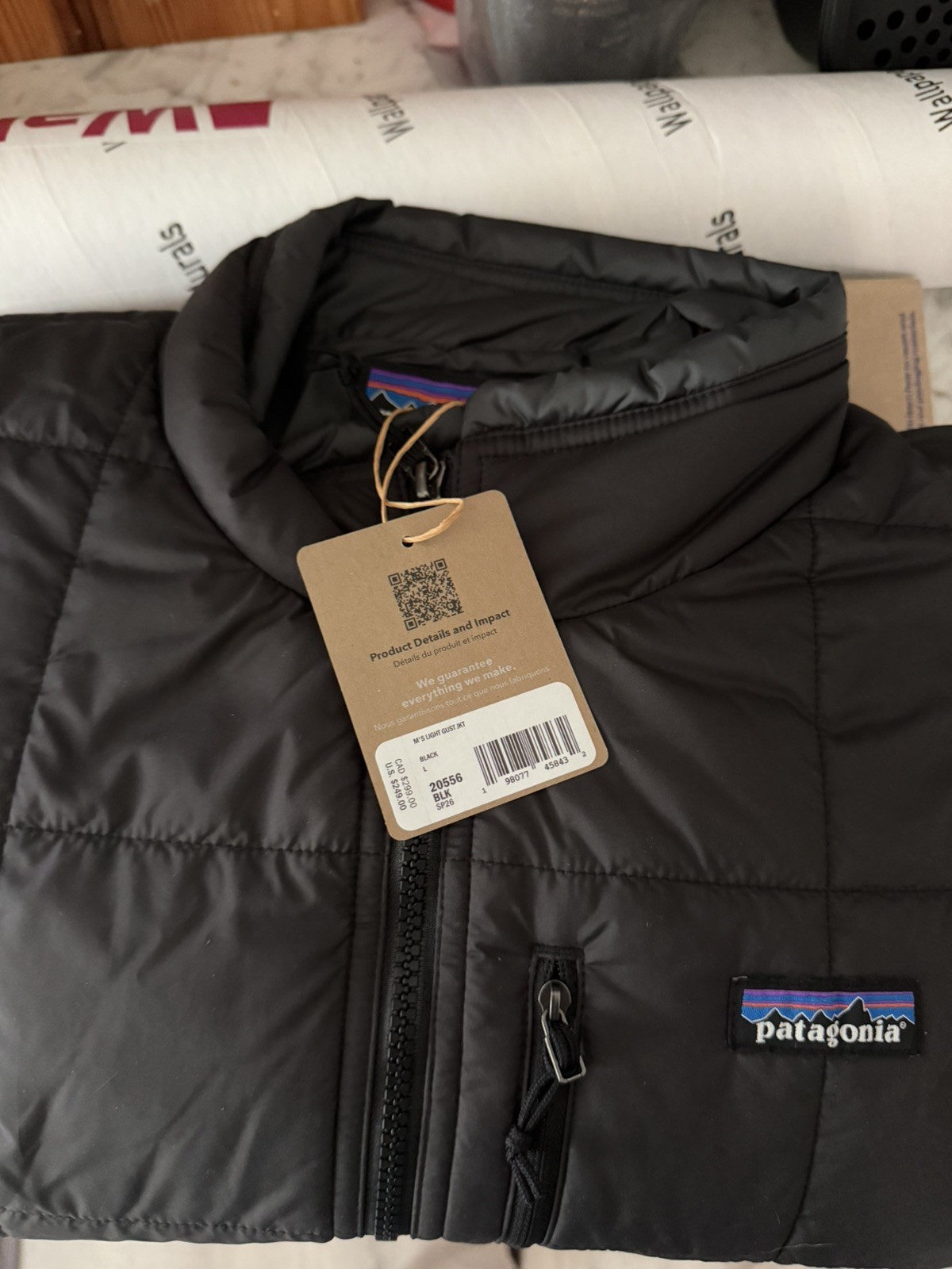 PATAGONIA Men’s Light Gust Jacket - Black - Large (BRAND NEW)