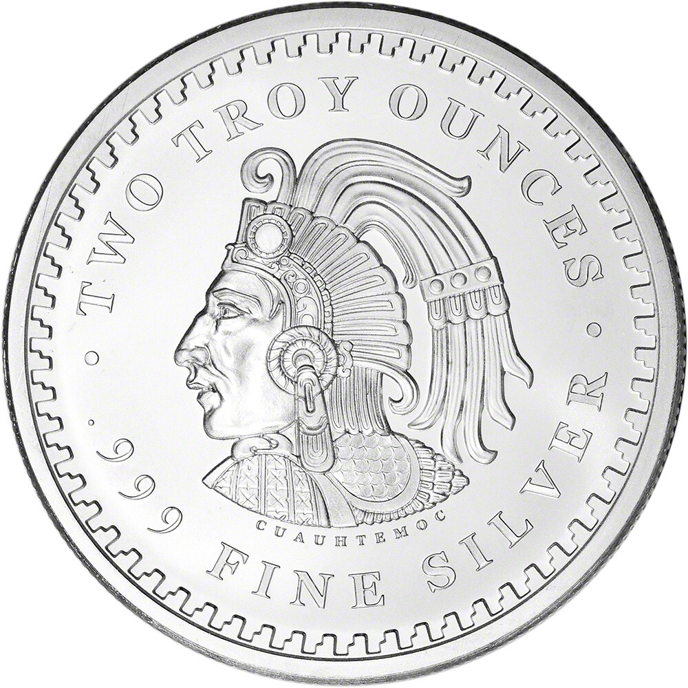 2 oz. Golden State Mint Silver Round Aztec Calendar .999 Fine