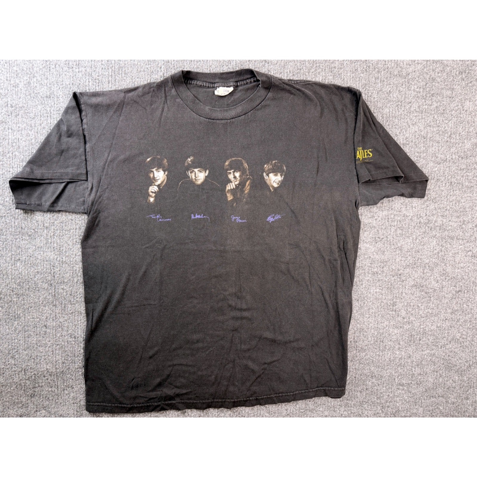 Vintage 90s The Beatles T Shirt XL Black Graphic Tee USA Made Cronies 1995