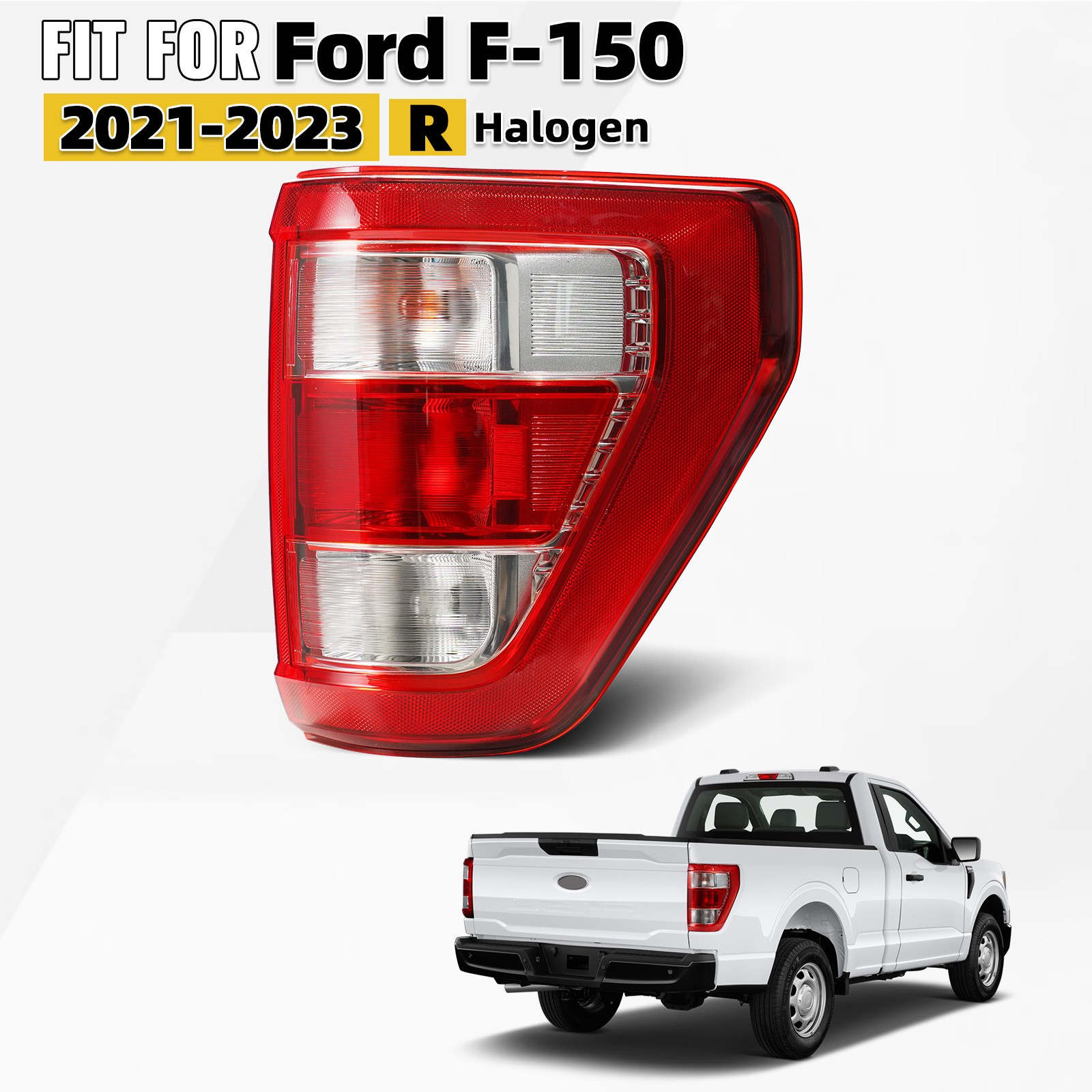 Halogen Tail Light For 2021-2023 Ford F-150 w/o Blind Spot Right Side ML3Z13404E Halogen Tail Light For 2021-2023 Ford F-150 w/o Blind Spot Right Side ML3Z13404E