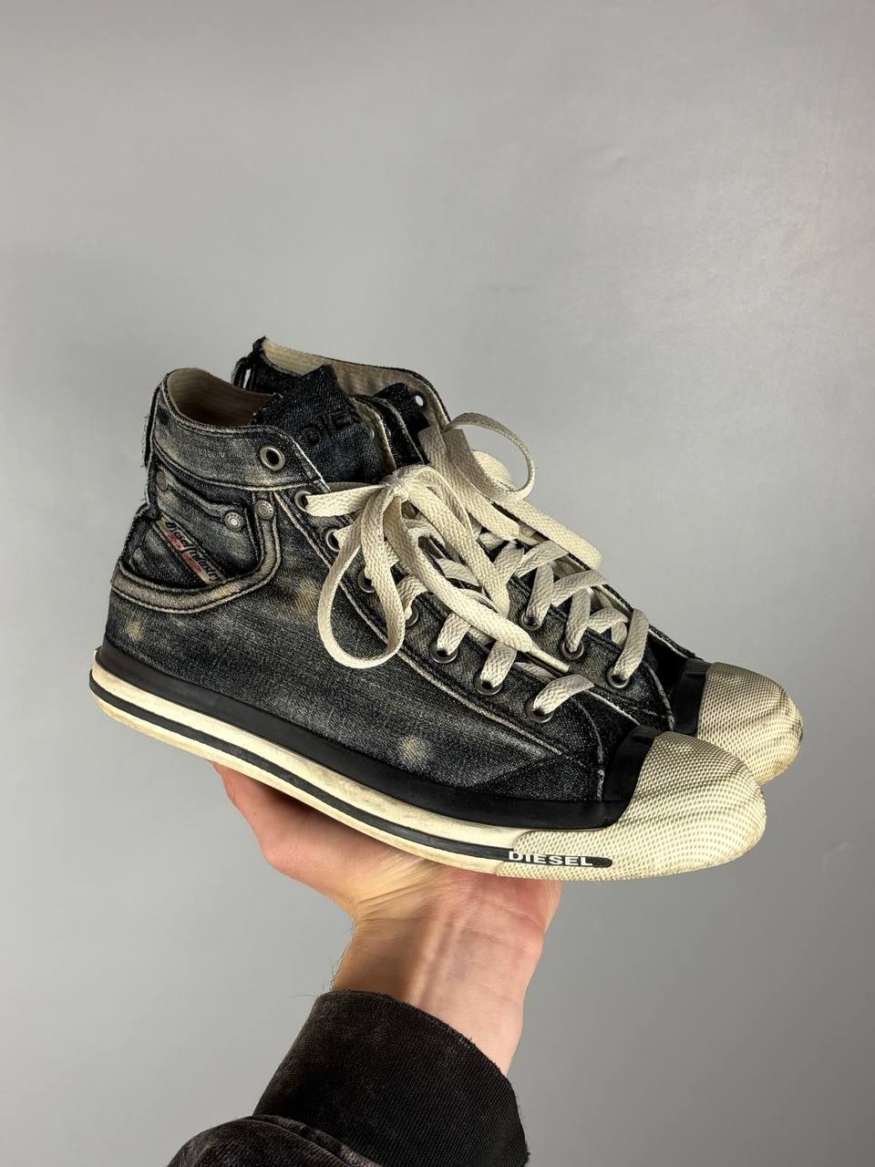Diesel Magnete Exposure Mens Denim High Top Sneakers Black Wash US 7.5 EUR 39 