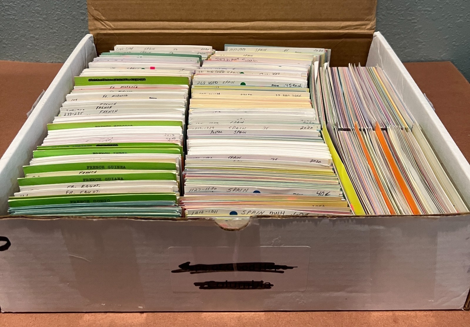 France & Spain Stamp Collection On Thousands of Dealer Cards Mint & Used ZAYIX