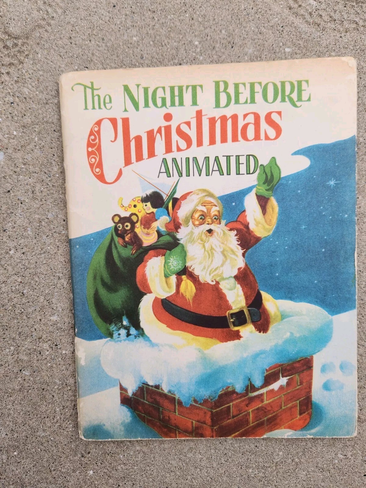 Vintage 1949 The Night Before Christmas Book Animated 1949 Saalfield Publishing 