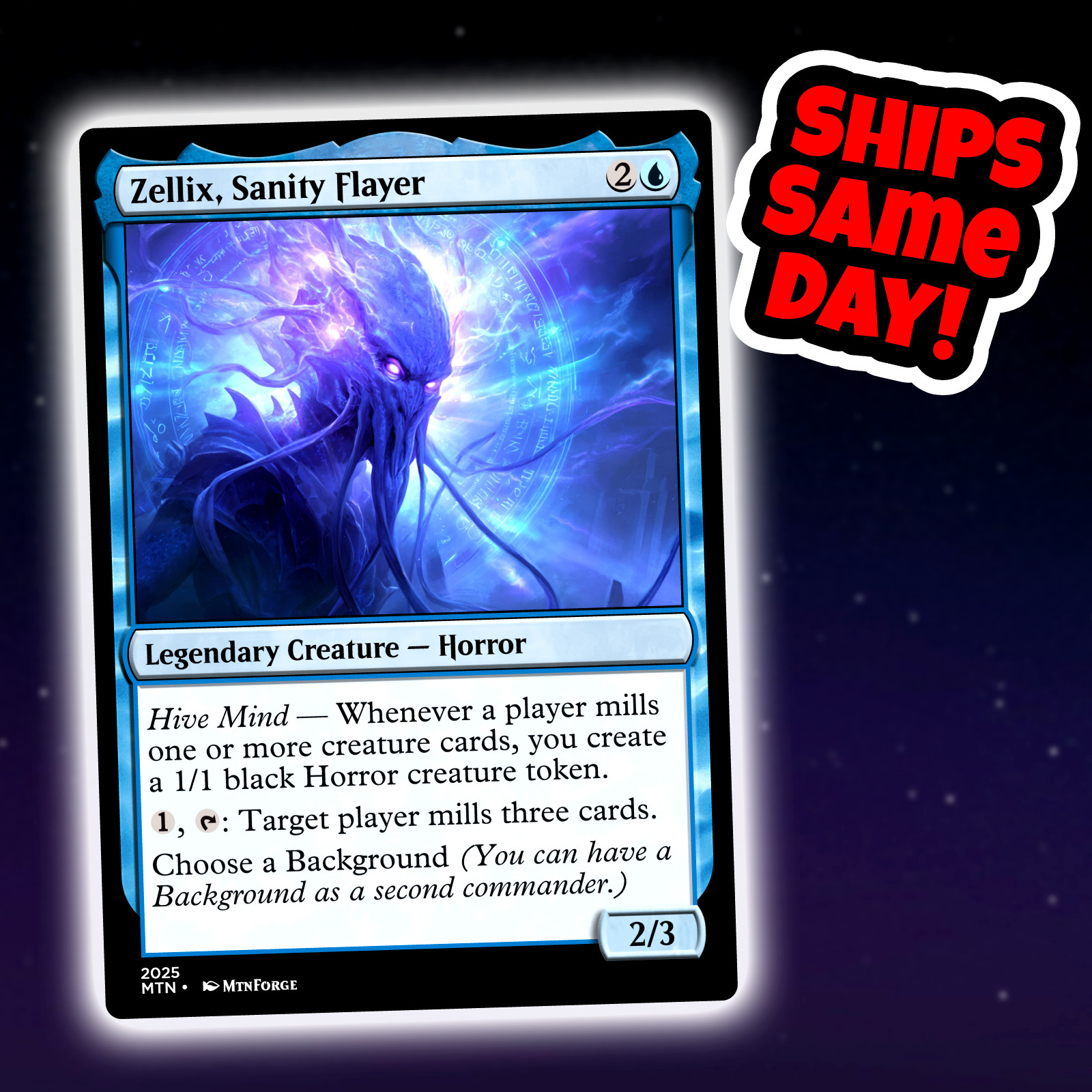 Zellix Sanity Flayer - Custom Art Magic: The Gathering Playtest Card