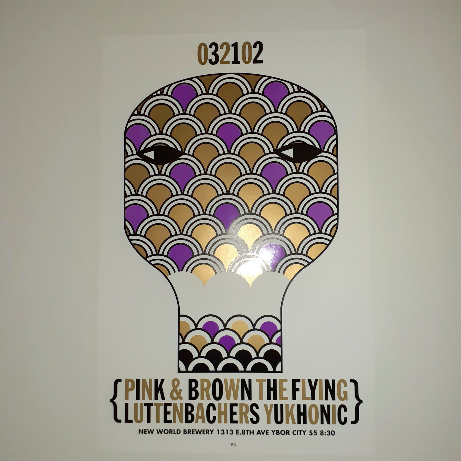 PINK and BROWN Poster flying luttenbachers 2002 Thee Oh Sees noise art 