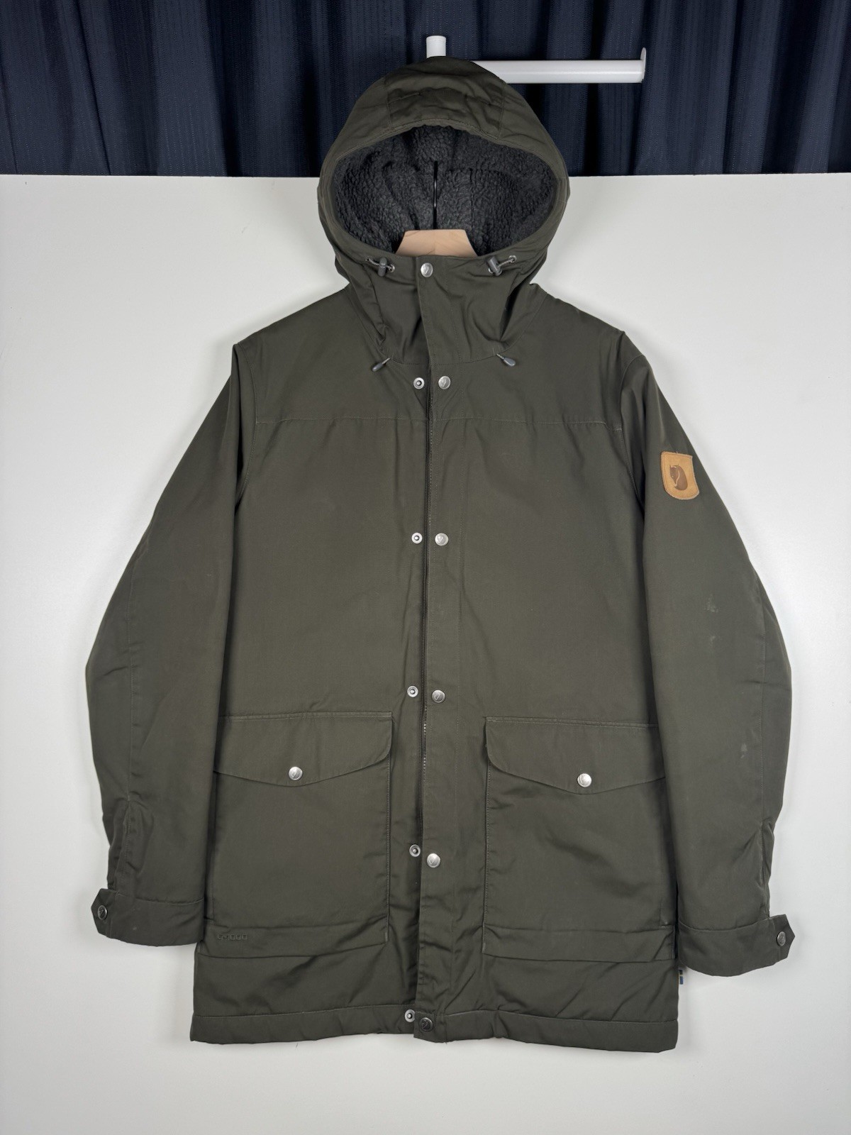 Fjallraven Men’s Greenland Winter Parka Jacket G-1000 Small Green Sherpa Lined