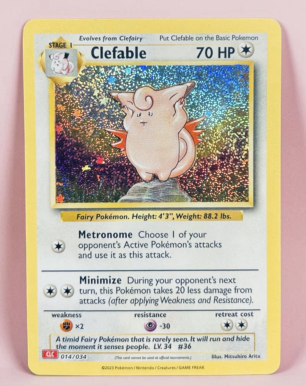 Pokemon Clefable #014/034 CLC: Trading Card Game Classic (Read Description) 🔥 