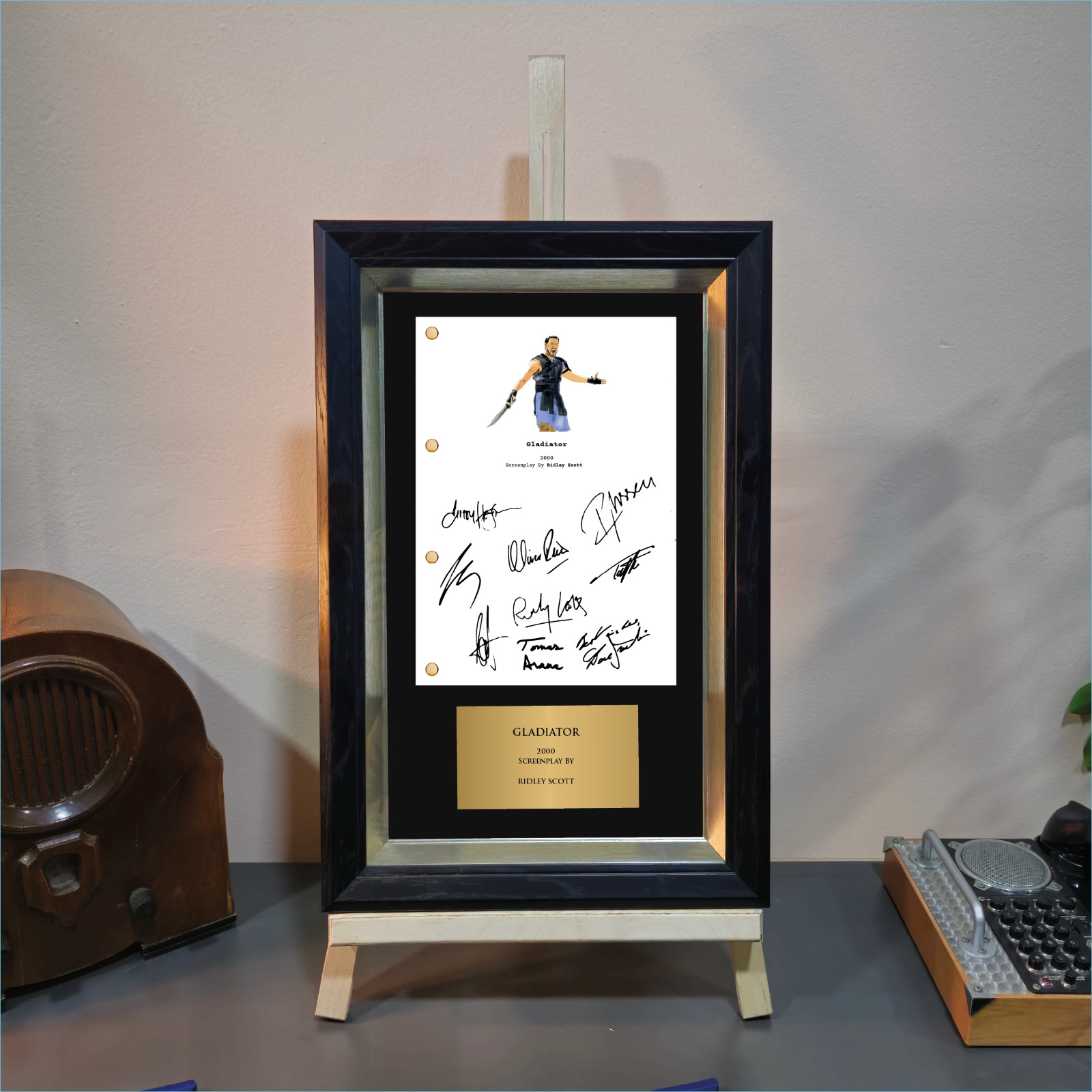 Gladiator Movie Script Display with Signature Framed Wall Art