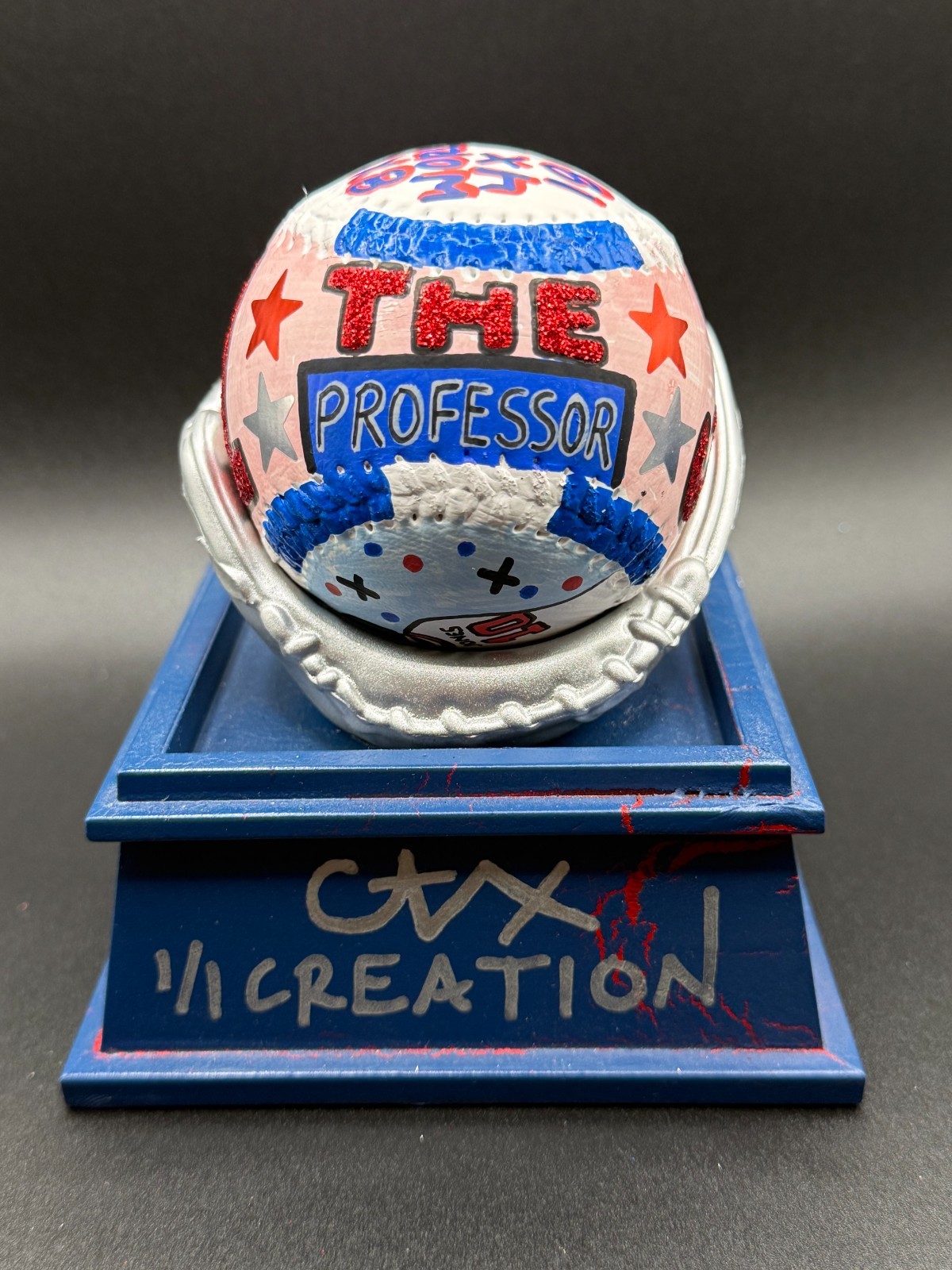 Greg Maddux Hand Painted 1/1 Pop Art Career Baseball CARTER X Auto Professor HOF