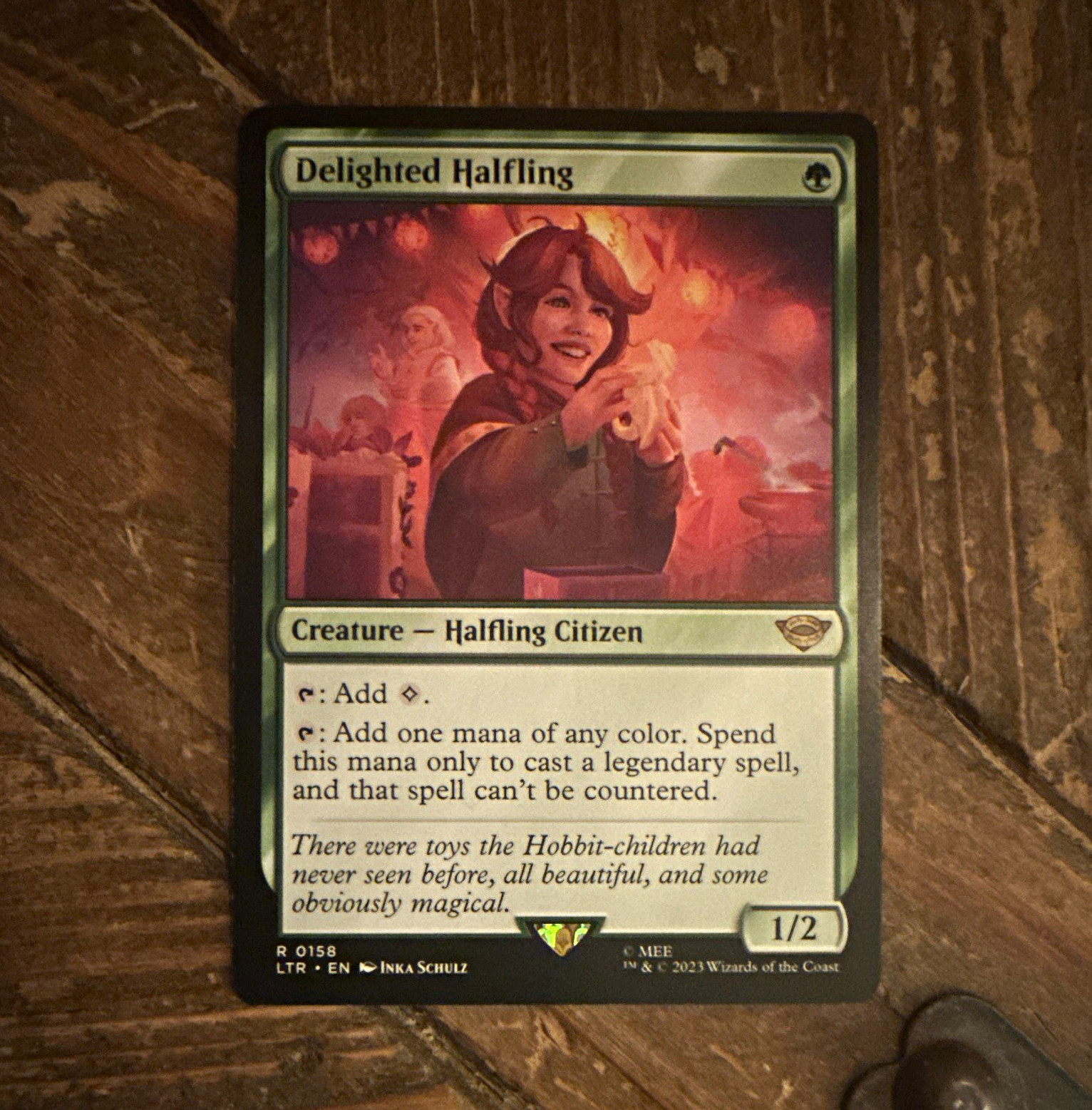 Delighted Halfling LTR Tales of Middle-Earth 0158 Rare Green MTG Eng 2023 Delighted Halfling LTR Tales of Middle-Earth 0158 Rare Green MTG Eng 2023