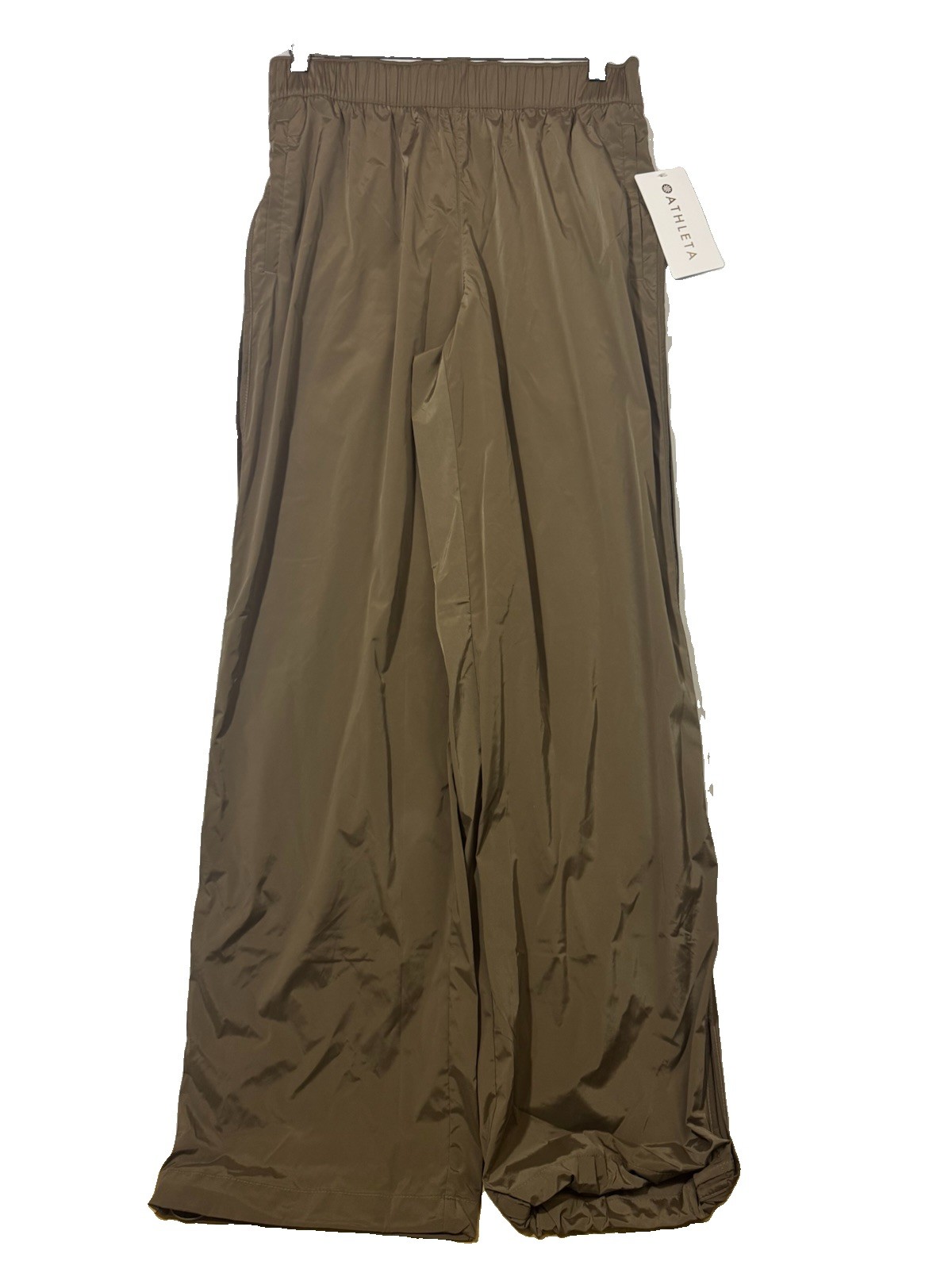 Athleta Rise Pant Brown XL High Rise Pantalon Wide Leg Track Pants NWT