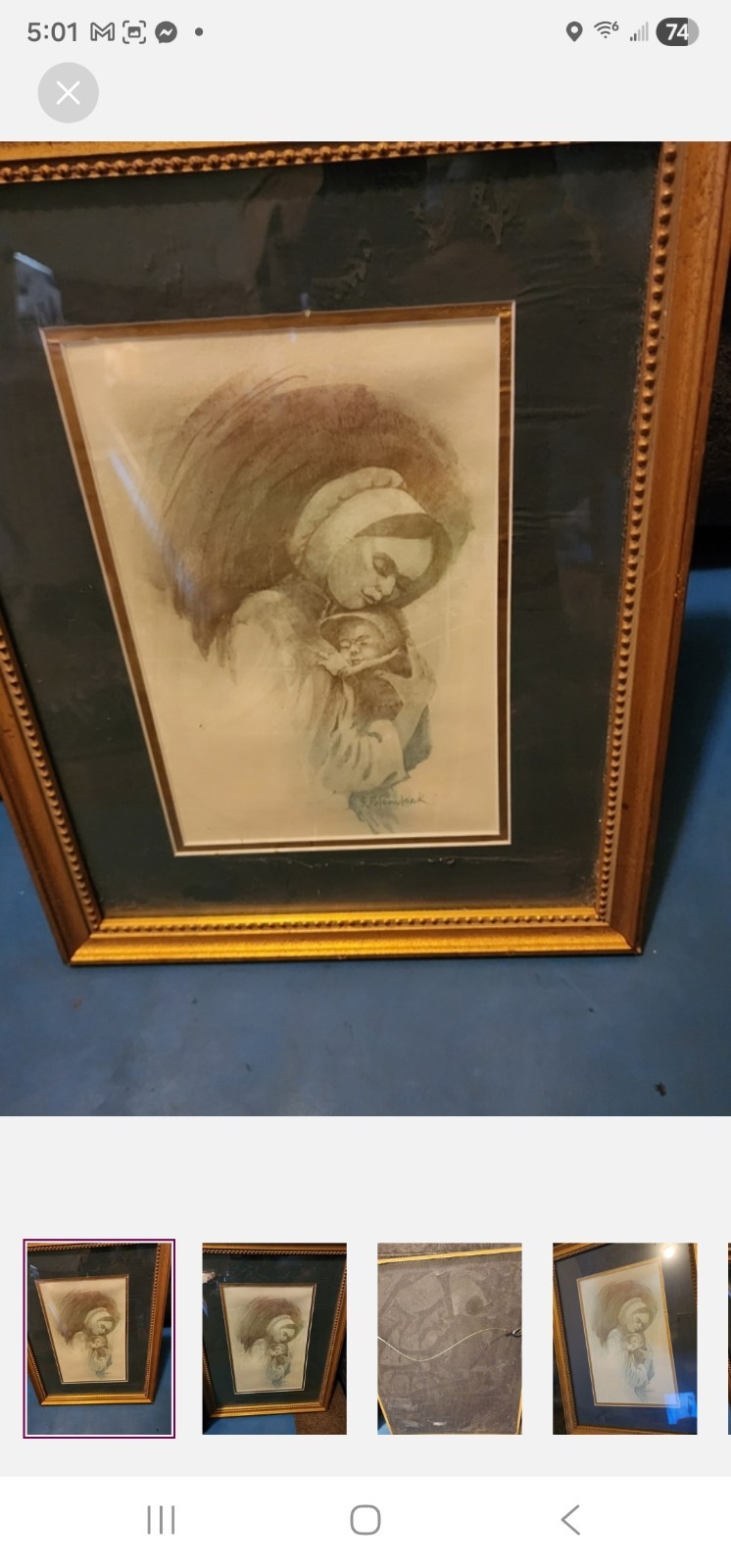 Vintage Catholic St. Mary and Baby Jesus handmade ornate decoration piece