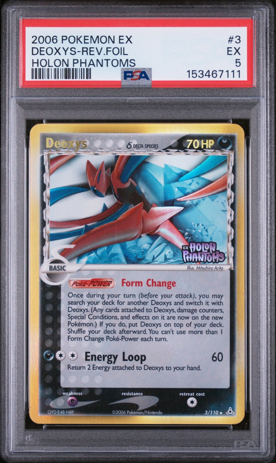 PSA 5 2006 Pokemon EX Holon Phantoms Deoxys Attack Reverse Holo Foil Rare 3/110