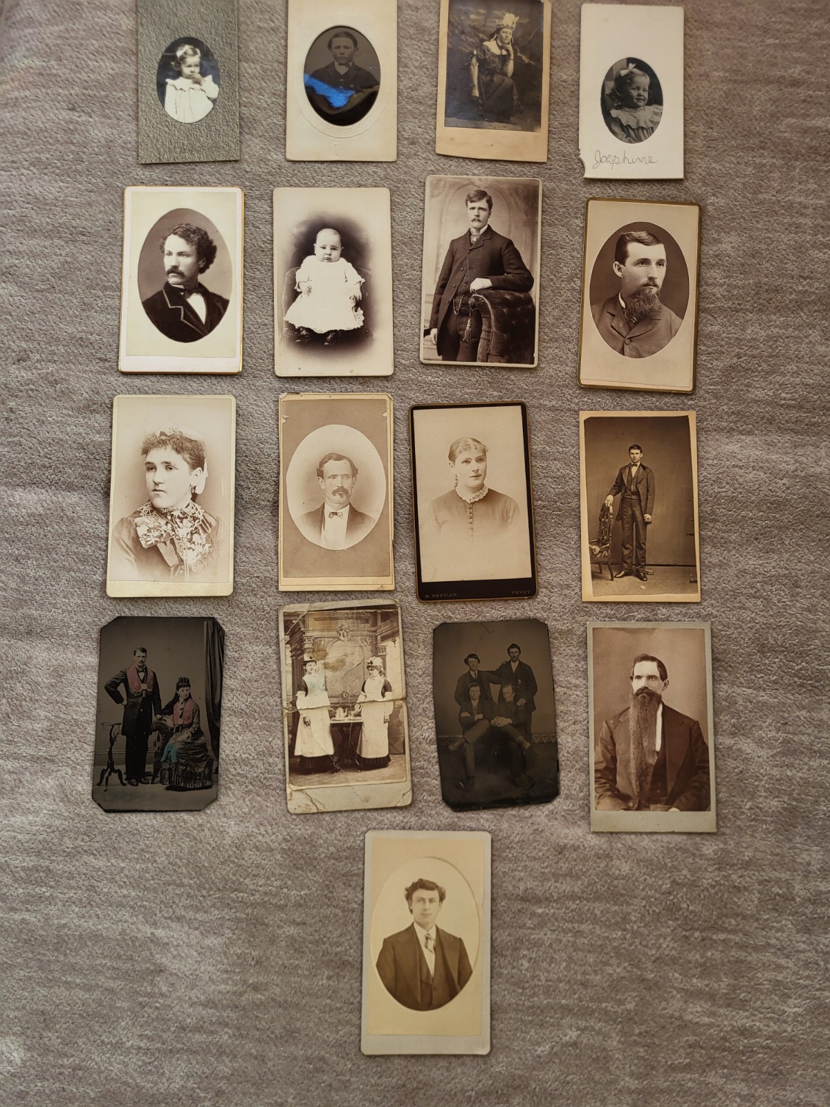 ​Lot of 17 Antique 1800s CDVs & Tintypes – Rare Montana Territory Photography