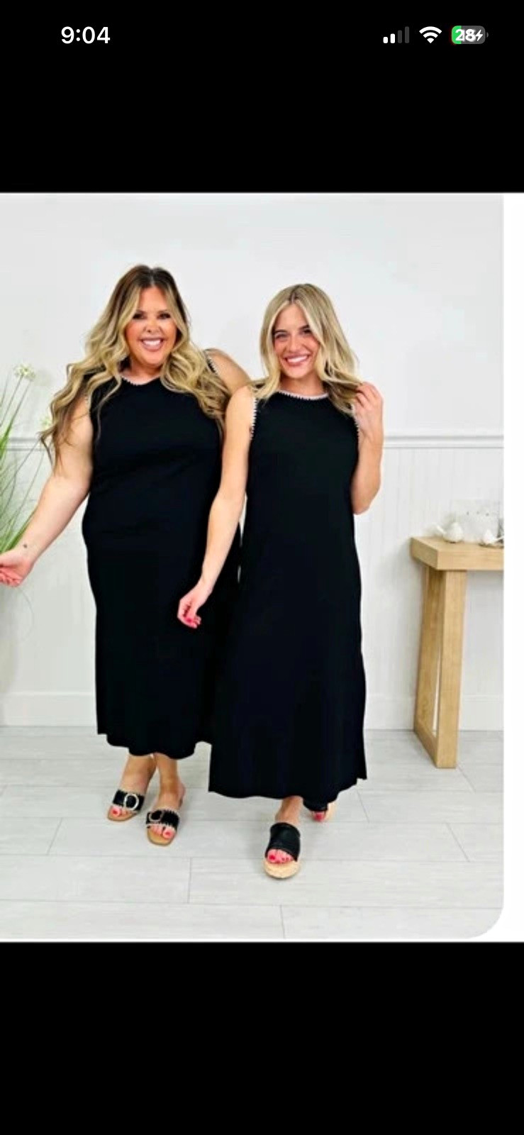 MoCo Boutique Black Solid Maxi Dress Long Round Neck Trim Pullover Sleeveless S MoCo Boutique Black Solid Maxi Dress Long Round Neck Trim Pullover Sleeveless S