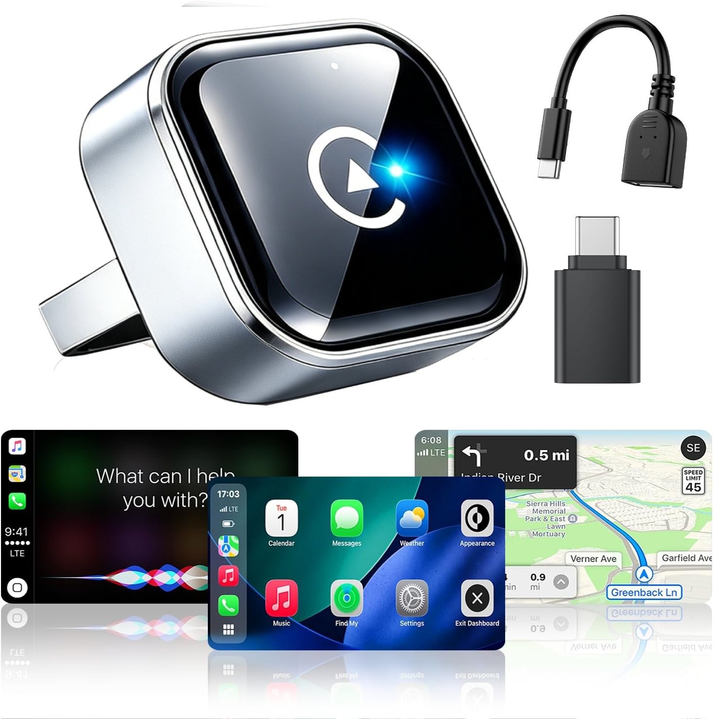 Wireless CarPlay Adapter for Apple iPhone Android for GMC Yukon / Yukon XL 16-20