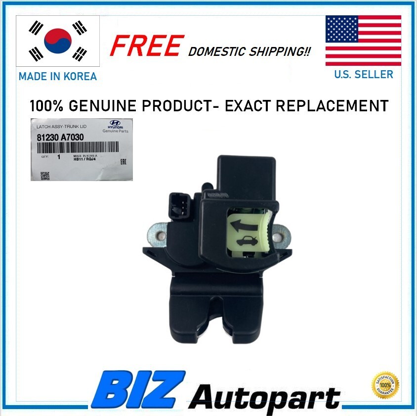 GENUINE  LATCH ASSEMBLY TRUNK LID for 18-22 HYUNDAI 14-21 KIA  # 81230-A7030