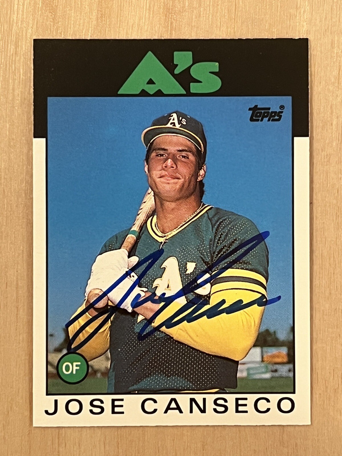 1986 Topps Traded Jose Canseco Autographed Rookie Card 1986 Topps Traded Jose Canseco Autographed Rookie Card