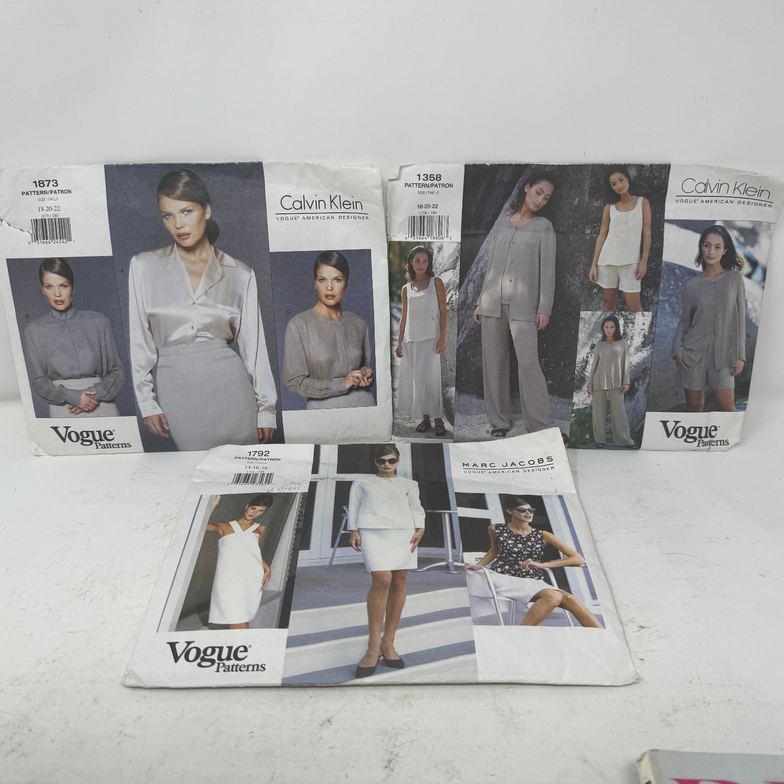 Vogue Patterns Lot of 3: Calvin Klein 1873, 1358 & Marc Jacobs 1792 Misses\'