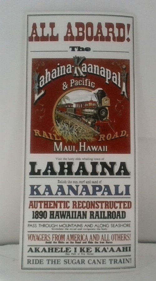 Lahaina Kaanapali Pacific Railroad Maui VINTAGE EPHEMERA AMERICANA 