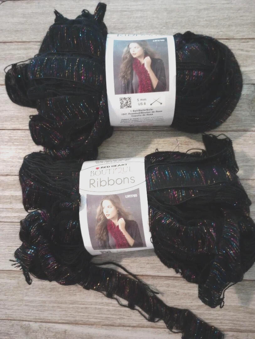 red heart boutique ribbons yarn crochet fireworks 42yd 3.5 ounce lot 2pc red heart boutique ribbons yarn crochet fireworks 42yd 3.5 ounce lot 2pc