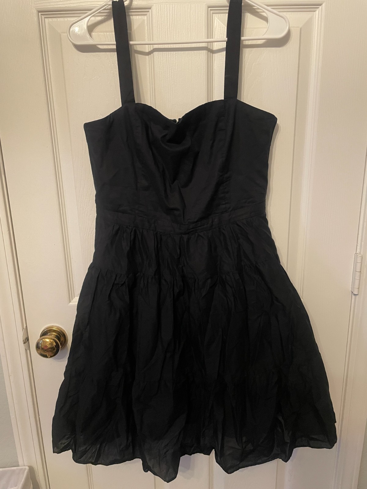White House Black Market Black Tiered Poplin Fit & Flare Dress with Pockets White House Black Market Black Tiered Poplin Fit & Flare Dress with Pockets