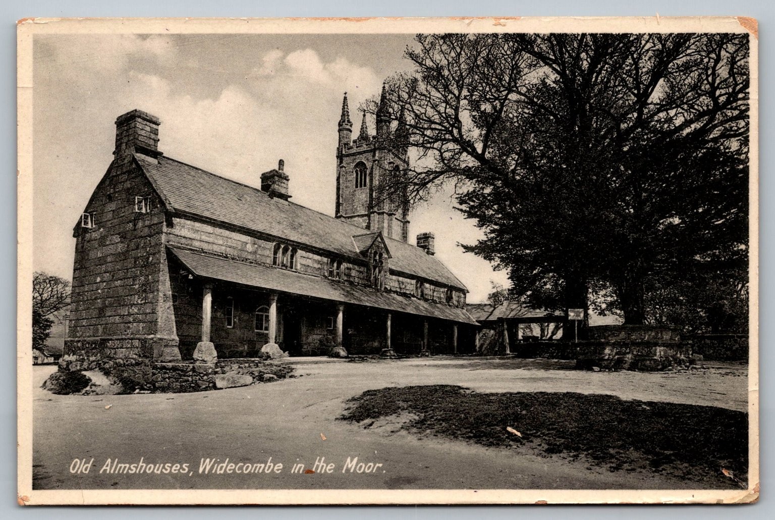 Old Almshouses Widecombe in the Moor Devon England Postcard RPPC 1900s UK Farms