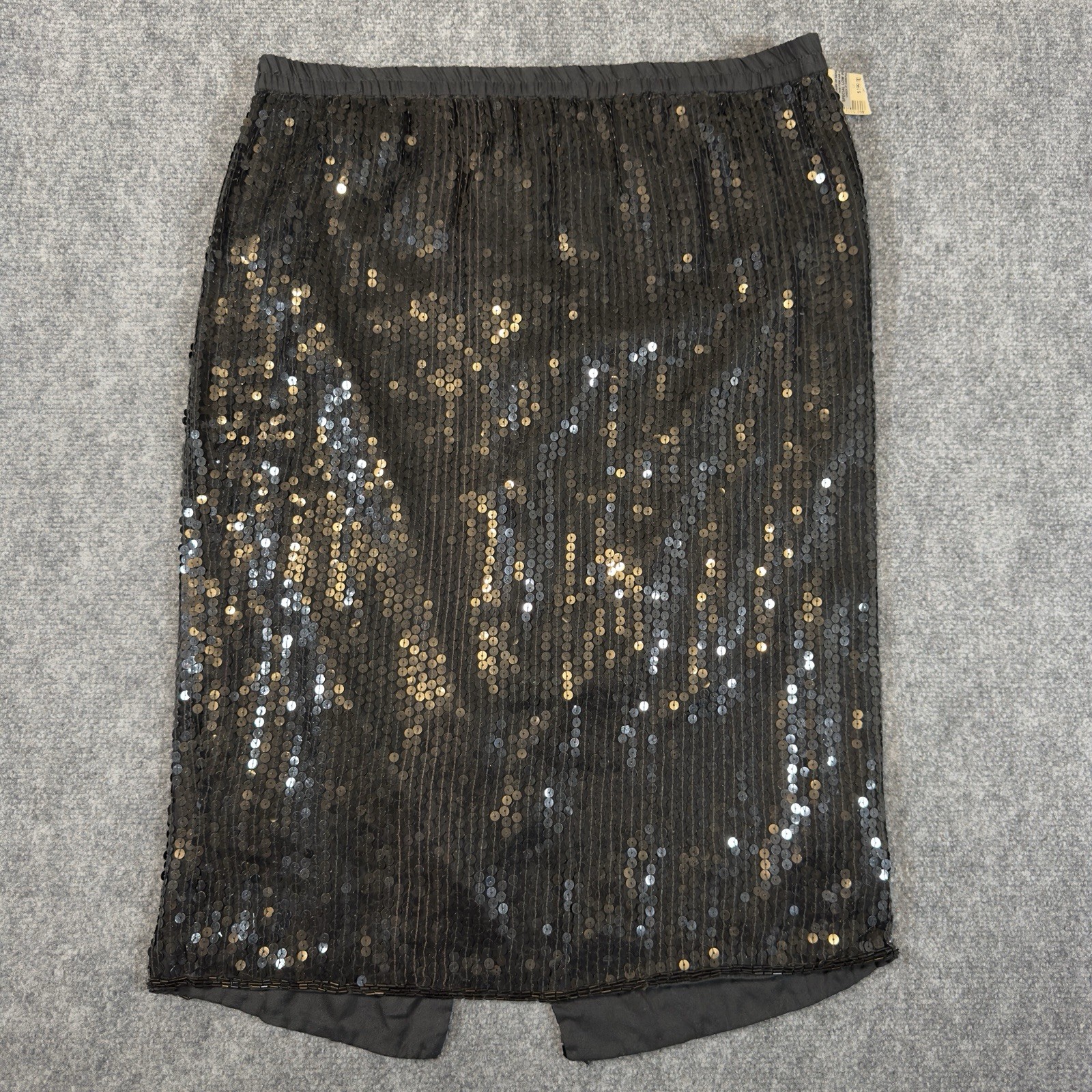 Vtg Stenay Sequin Skirt Women’s Medium Black Silk 80s Old Money Glam New Years