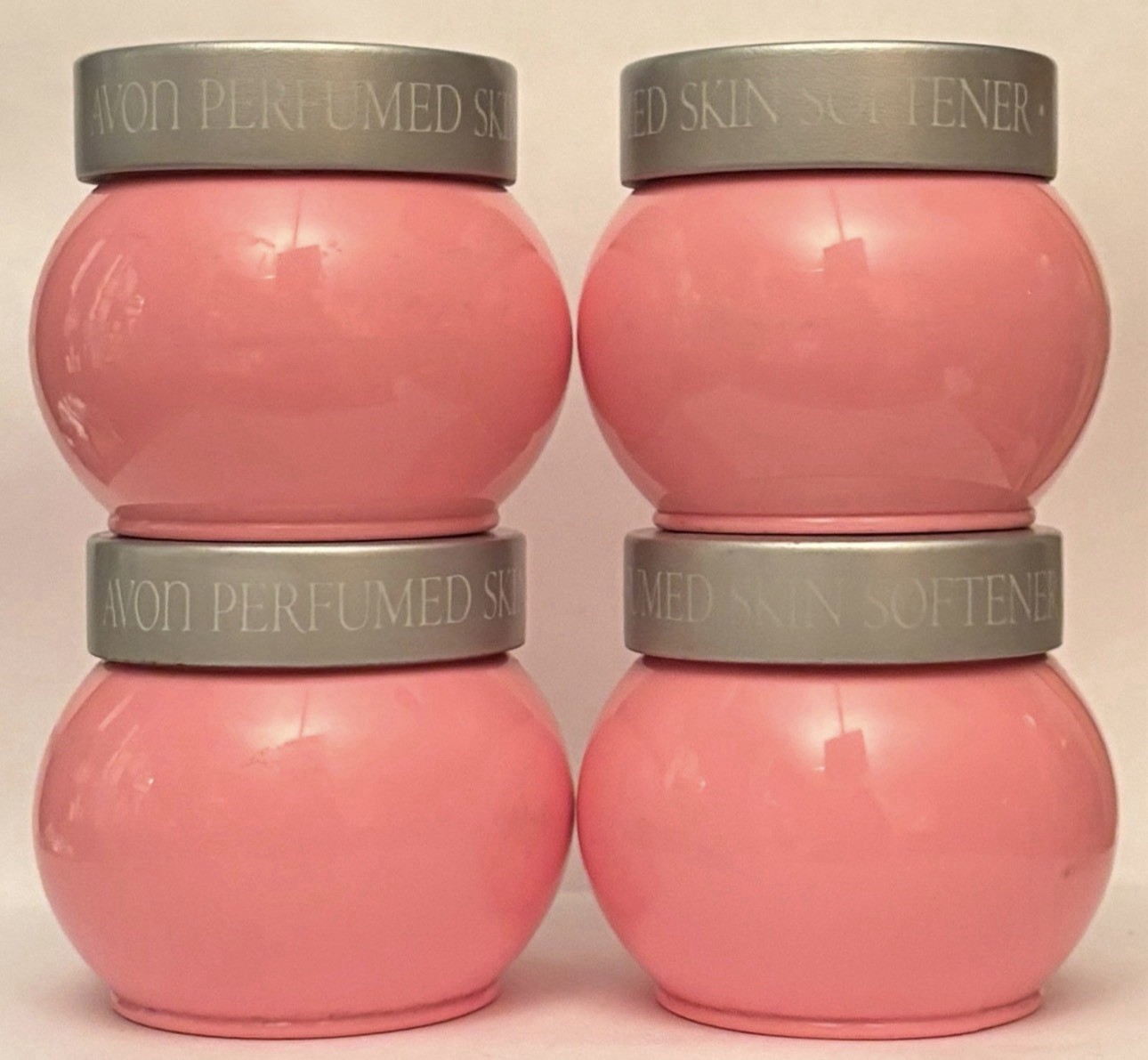 Four (4) vintage Avon Roses Roses perfumed skin softeners￼